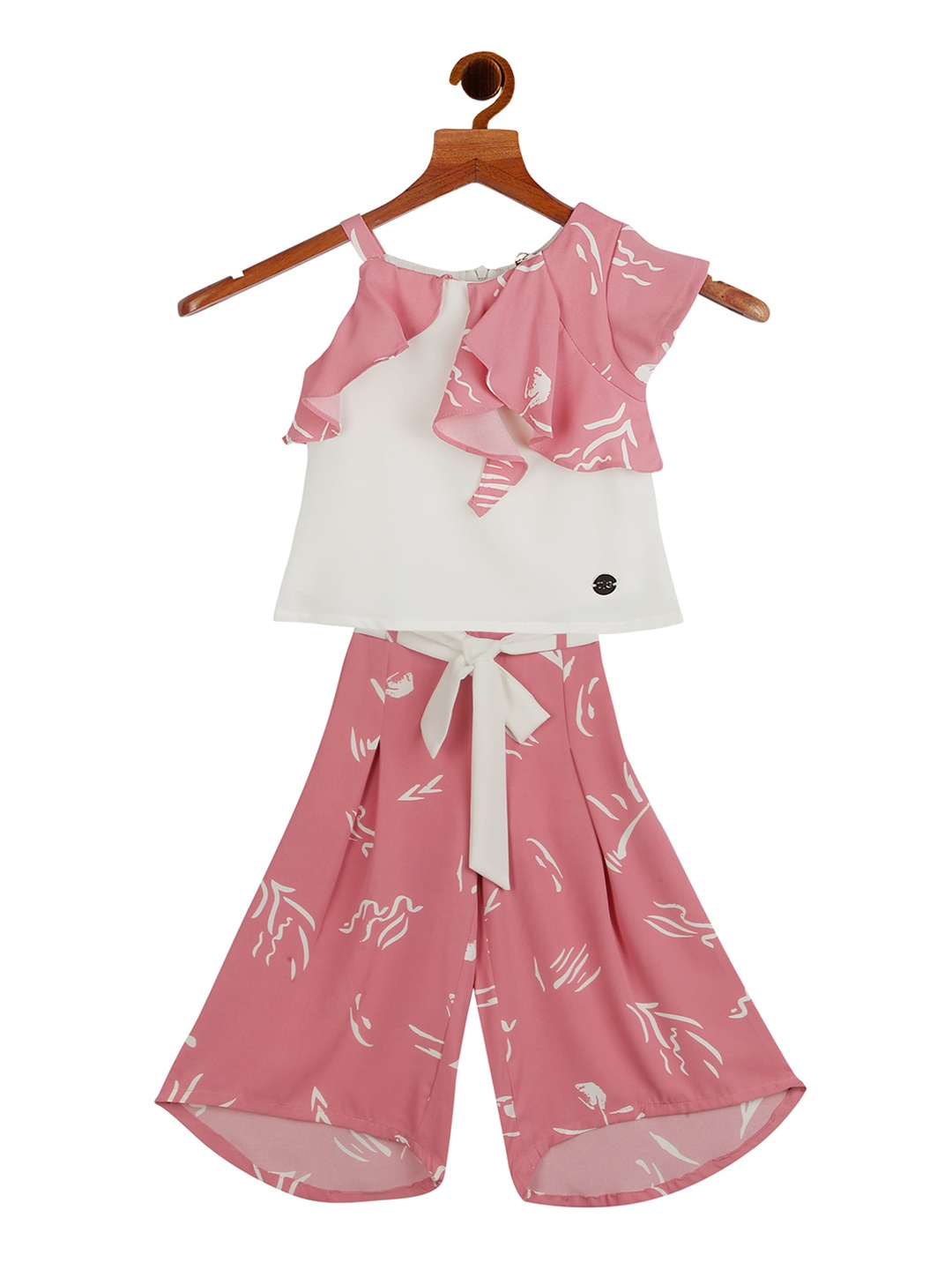 

Tiny Girl Girls Pink & White Printed Top with Palazzos