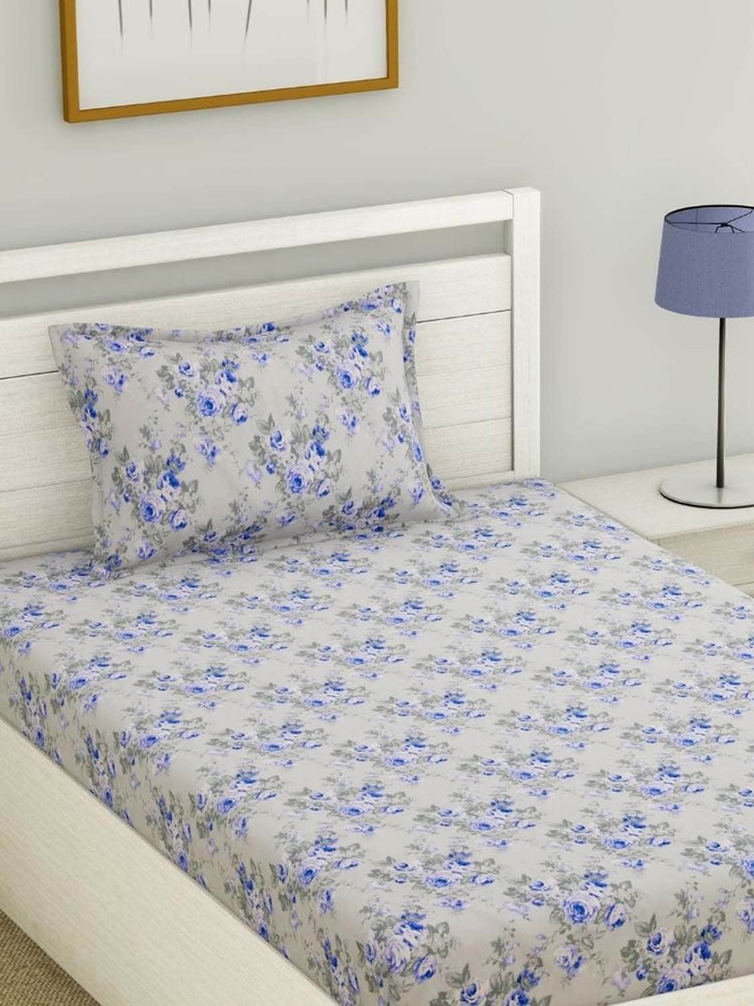 

haus & kinder Single size Grey Bedsheets with pillow covers