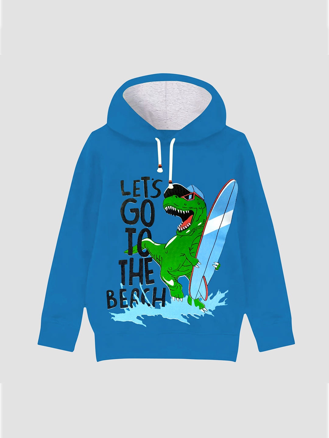 

KUCHIPOO Boys Blue Printed Hooded Sweatshirt