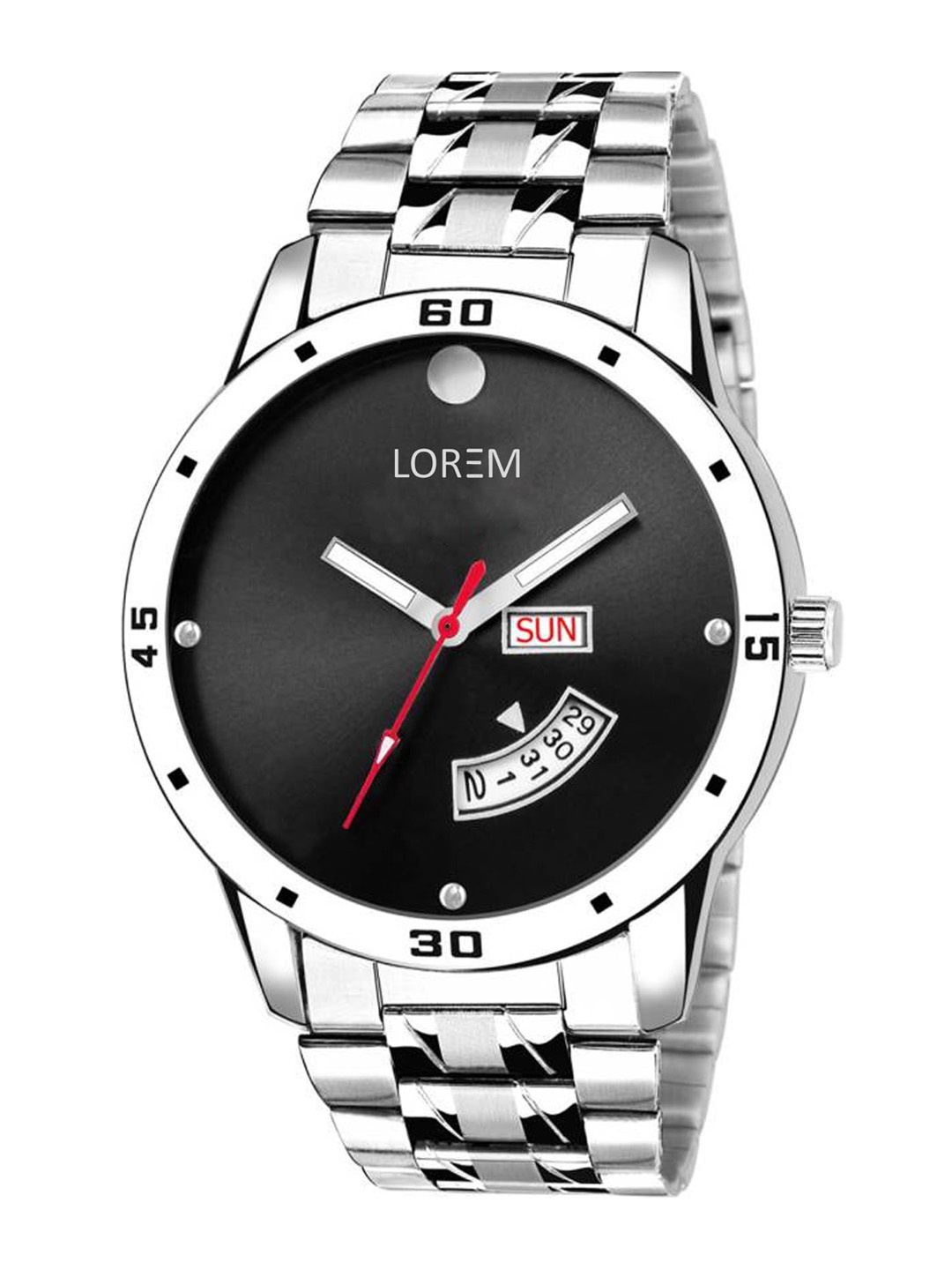 

FERRIZZO Men Black Printed Dial & Silver Toned Stainless Steel Bracelet Style Straps Analogue Watch
