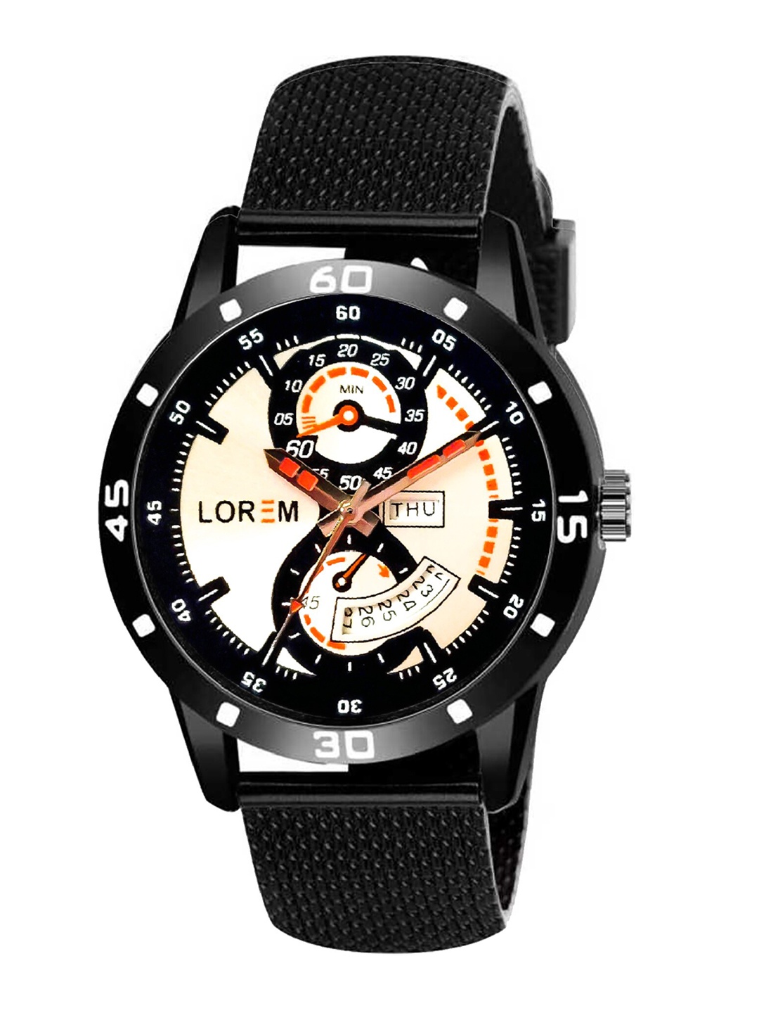 

FERRIZZO Men White Dial & Black Straps Analogue Watch LR56