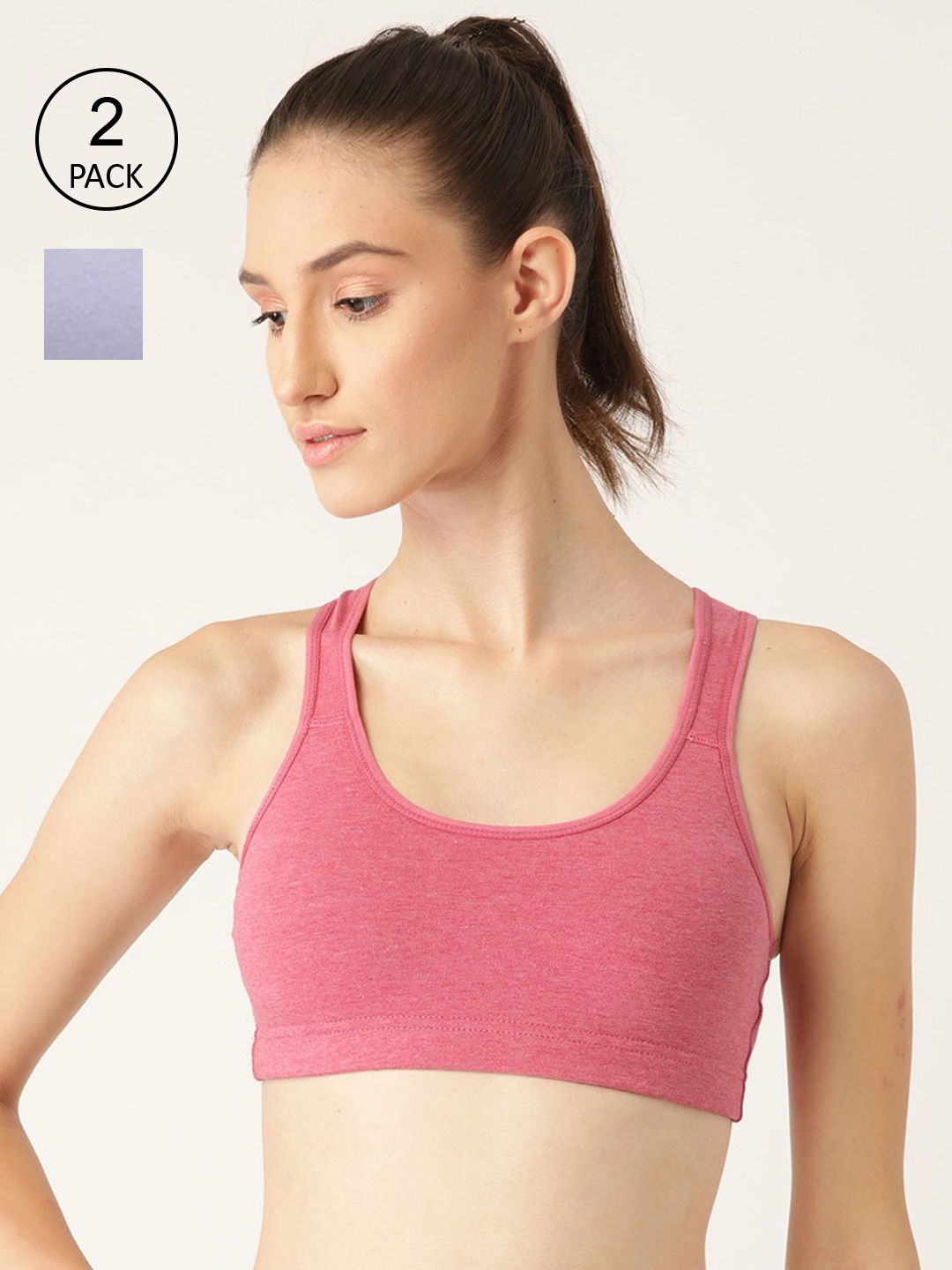 

Lady Lyka Set of 2 Women Peach-Coloured & Blue Bra