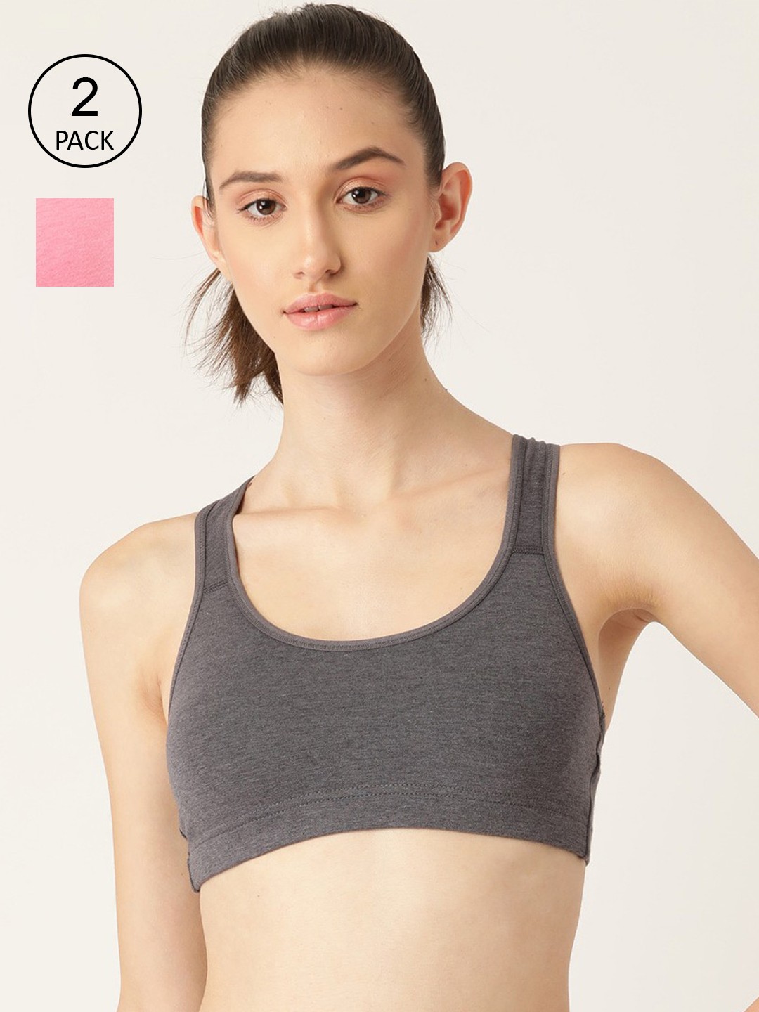 

Lady Lyka Set of 2 Women Grey & Pink Bra
