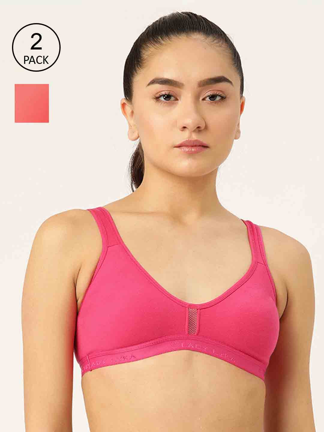 

Lady Lyka Pack of 2 Fuchsia & Pink Workout Bra
