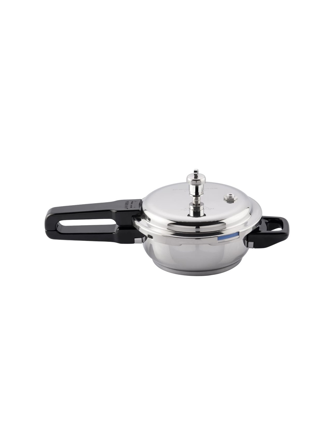 

Vinod Silver-Toned & Black Solid Stainless Steel Pressure Cooker 1 Ltr