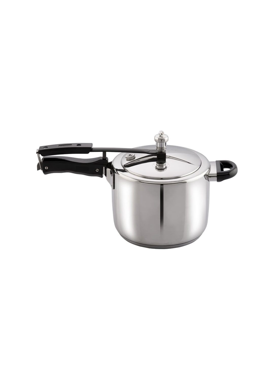 

Vinod Silver-Toned & Black Solid Stainless Steel Pressure Cooker 7 Ltr