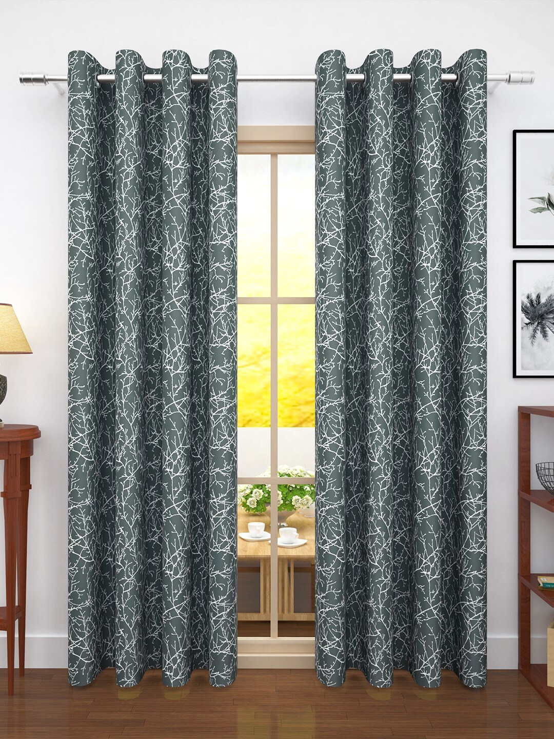 

Story@Home Jacquard 400 GSM 9 feet1 U Long Door Curtain, Grey