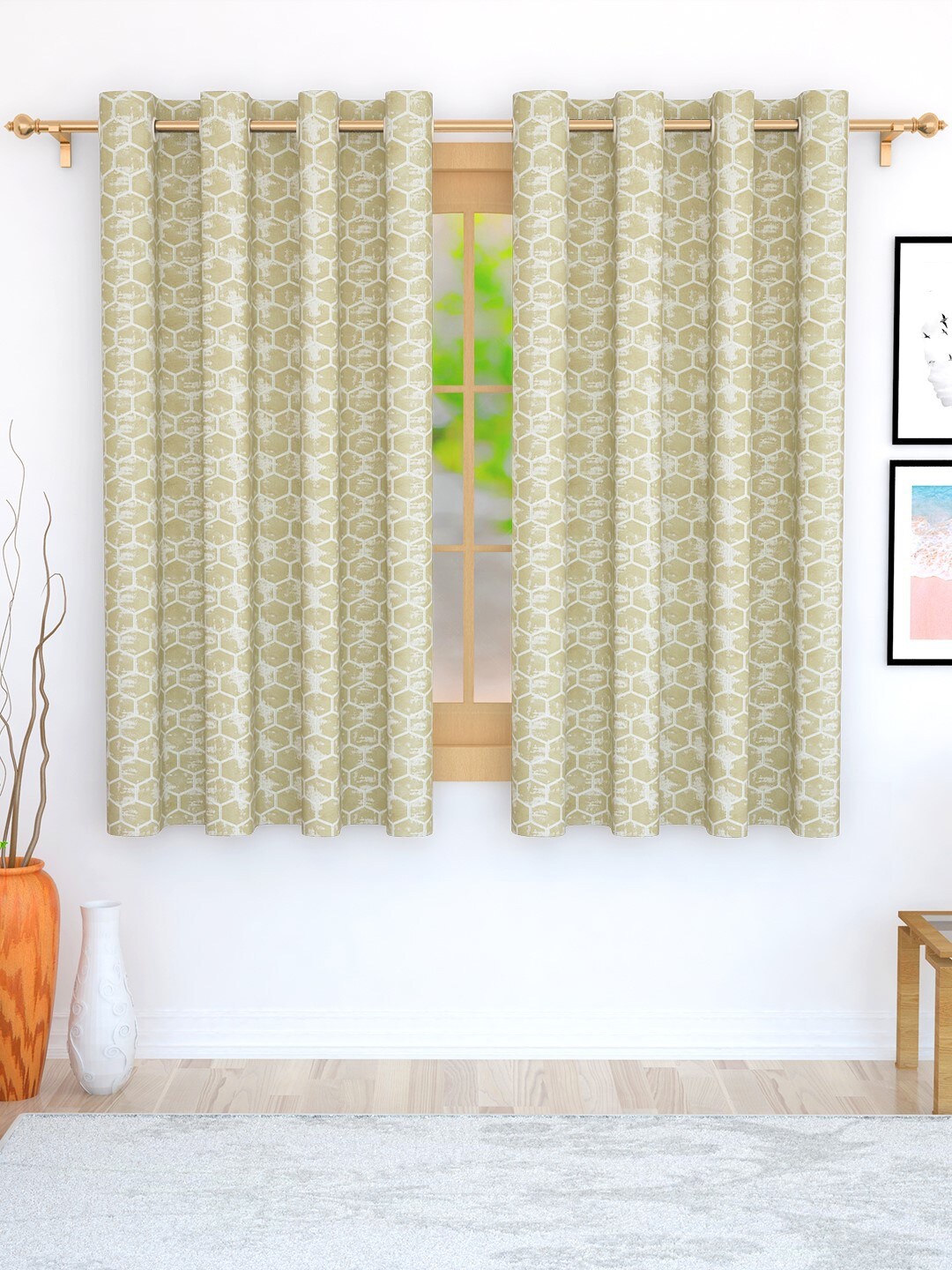 

Story@Home Jacquard 400 GSM 5 feet1 U Window Curtain, Beige