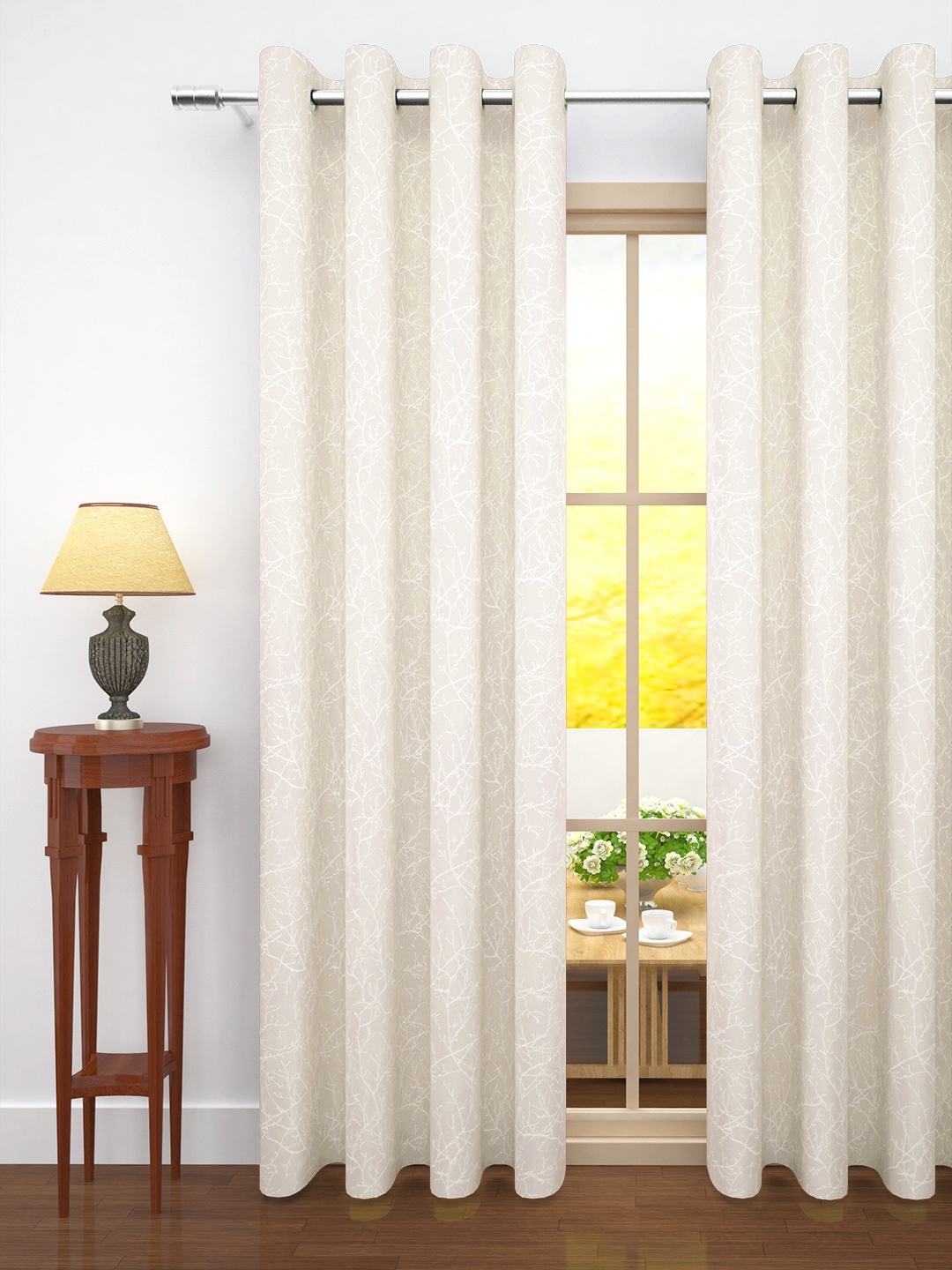 

Story@Home Jacquard 400 GSM 7 feet 1 U Door Curtain, Off white
