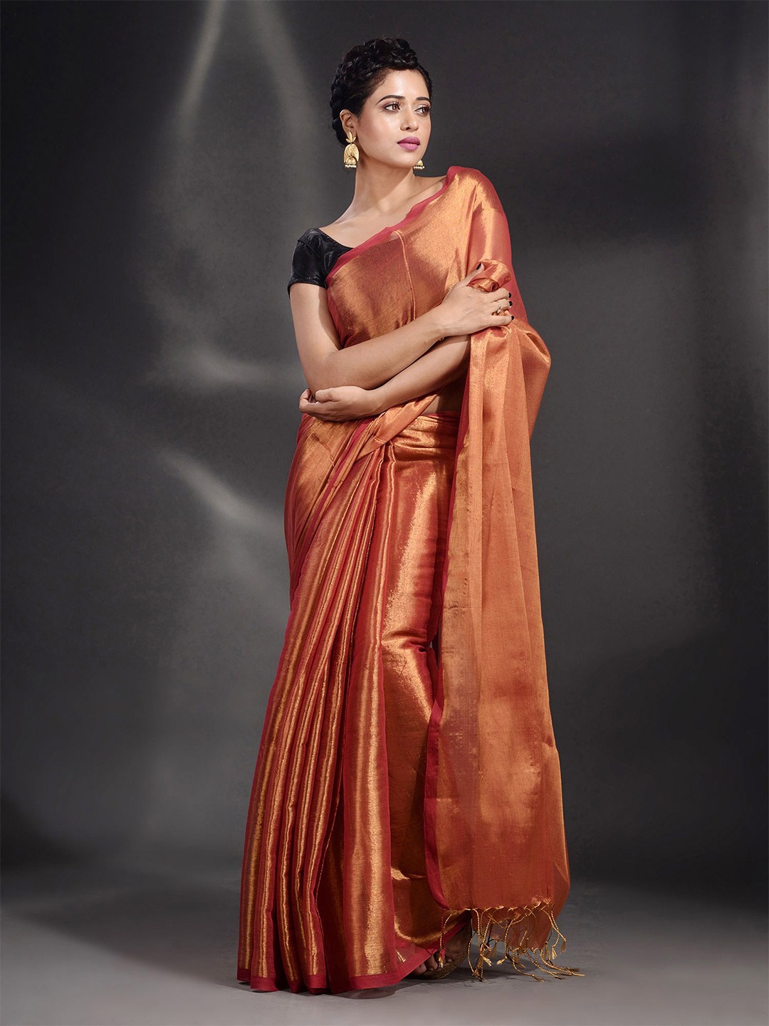 

Arhi Red Woven Design Tissue Saree