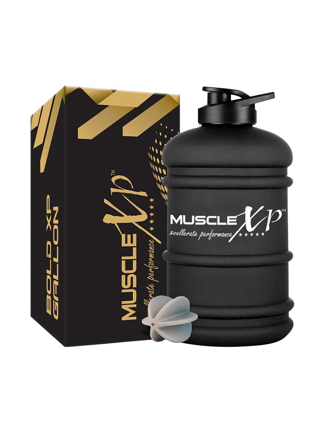 

MUSCLEXP Black Sipper Bold XP Gallon Water Bottle