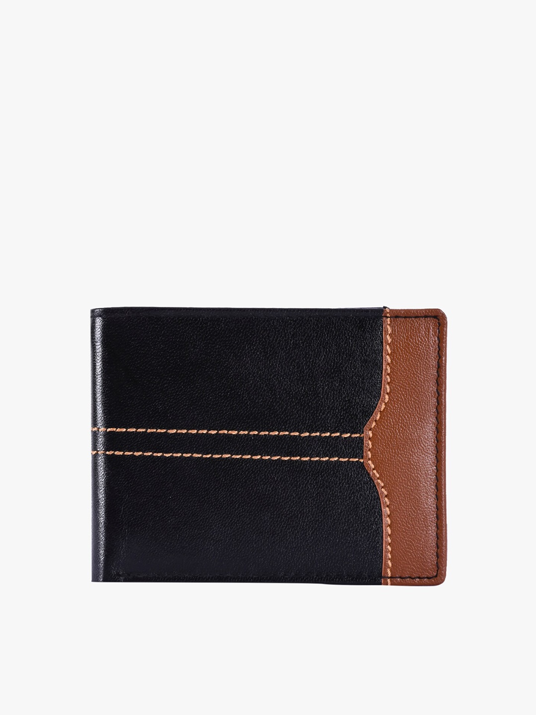 

BuckleUp Men Black & Brown Leather Two Fold Wallet