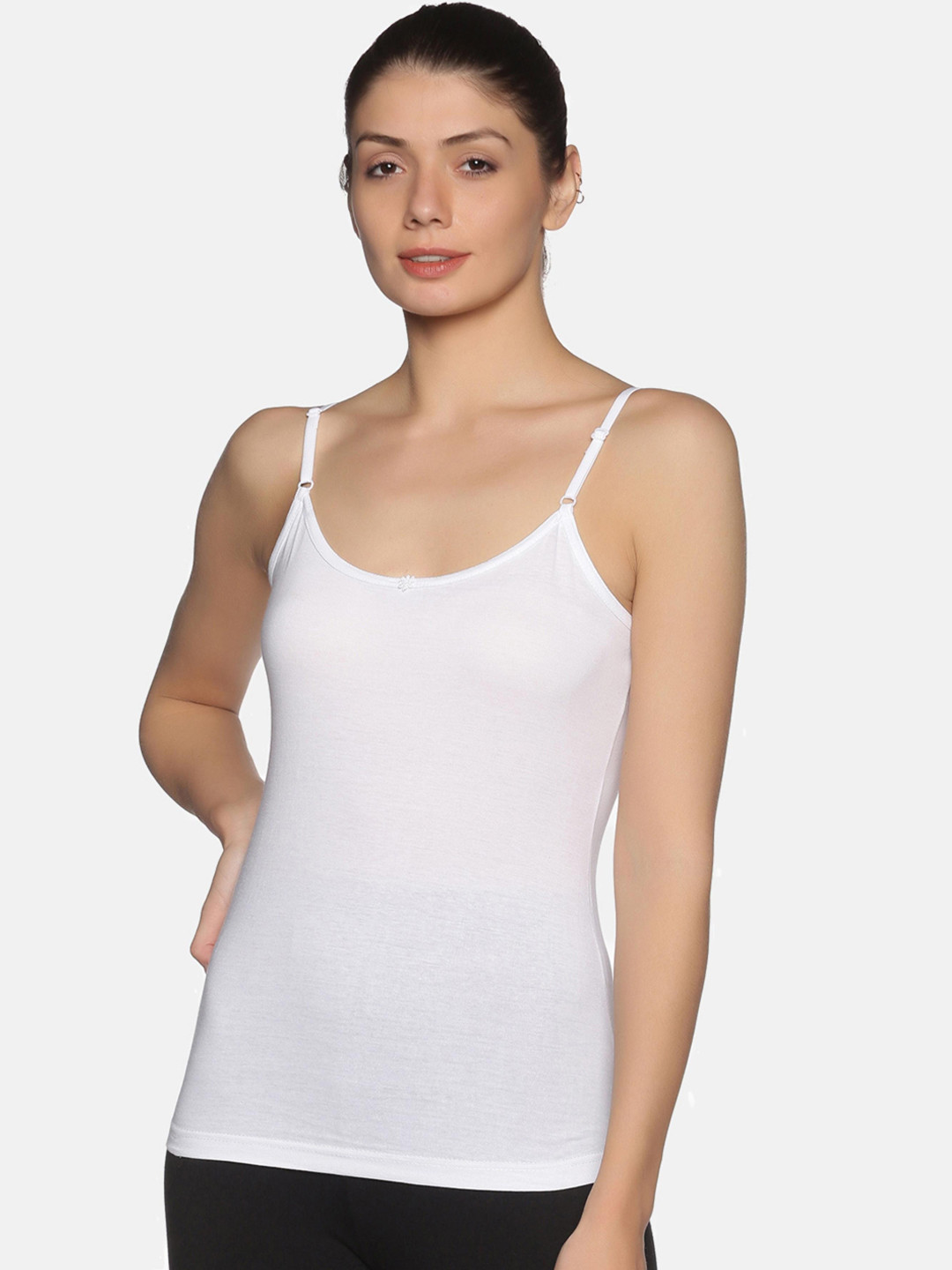 

NOT YET by us Women White Solid Camisoles