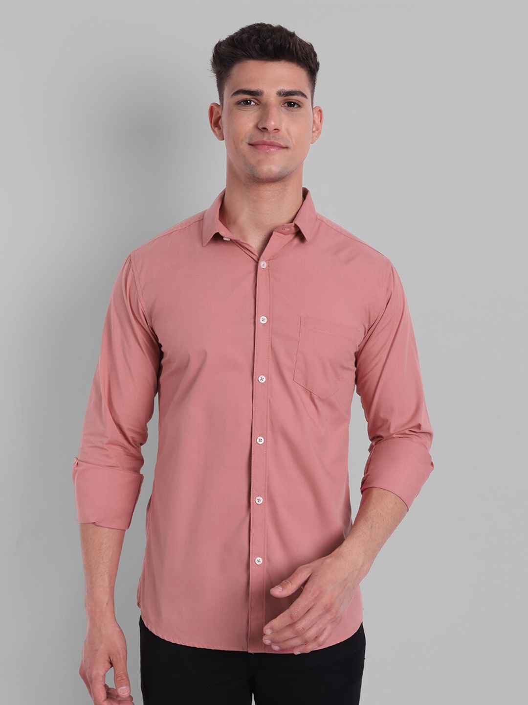 

Majestic Man Men Pink Slim Fit Casual Shirt