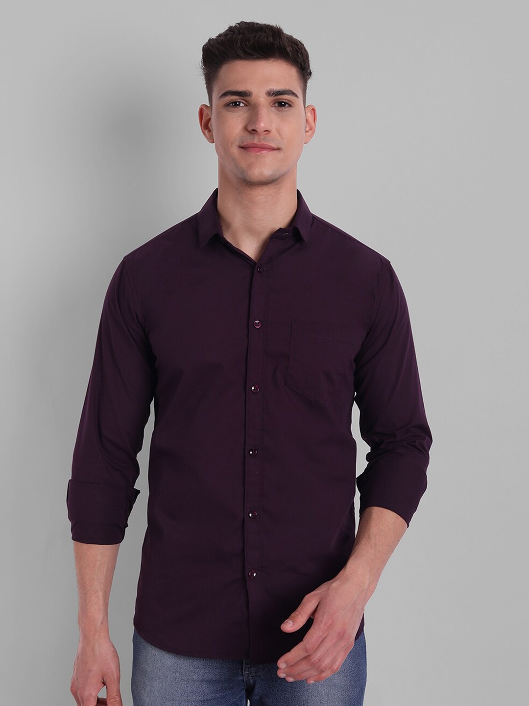 

Majestic Man Men Purple Slim Fit Casual Shirt