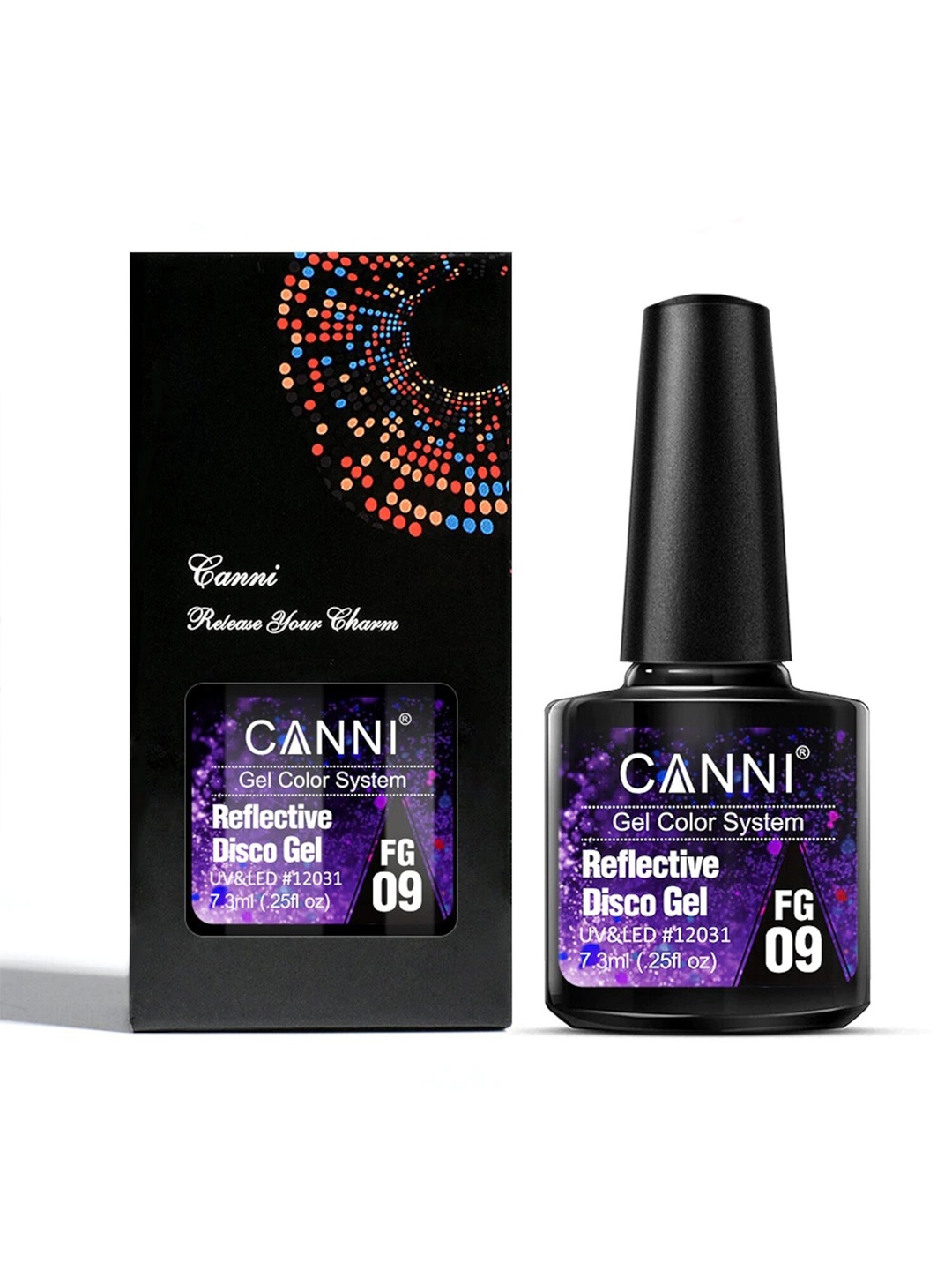 

CANNI Reflective Glitter Gel Sparkle Disco Gel UV LED Super Bright Semi Permanent Gel-7.3 ml, Multi