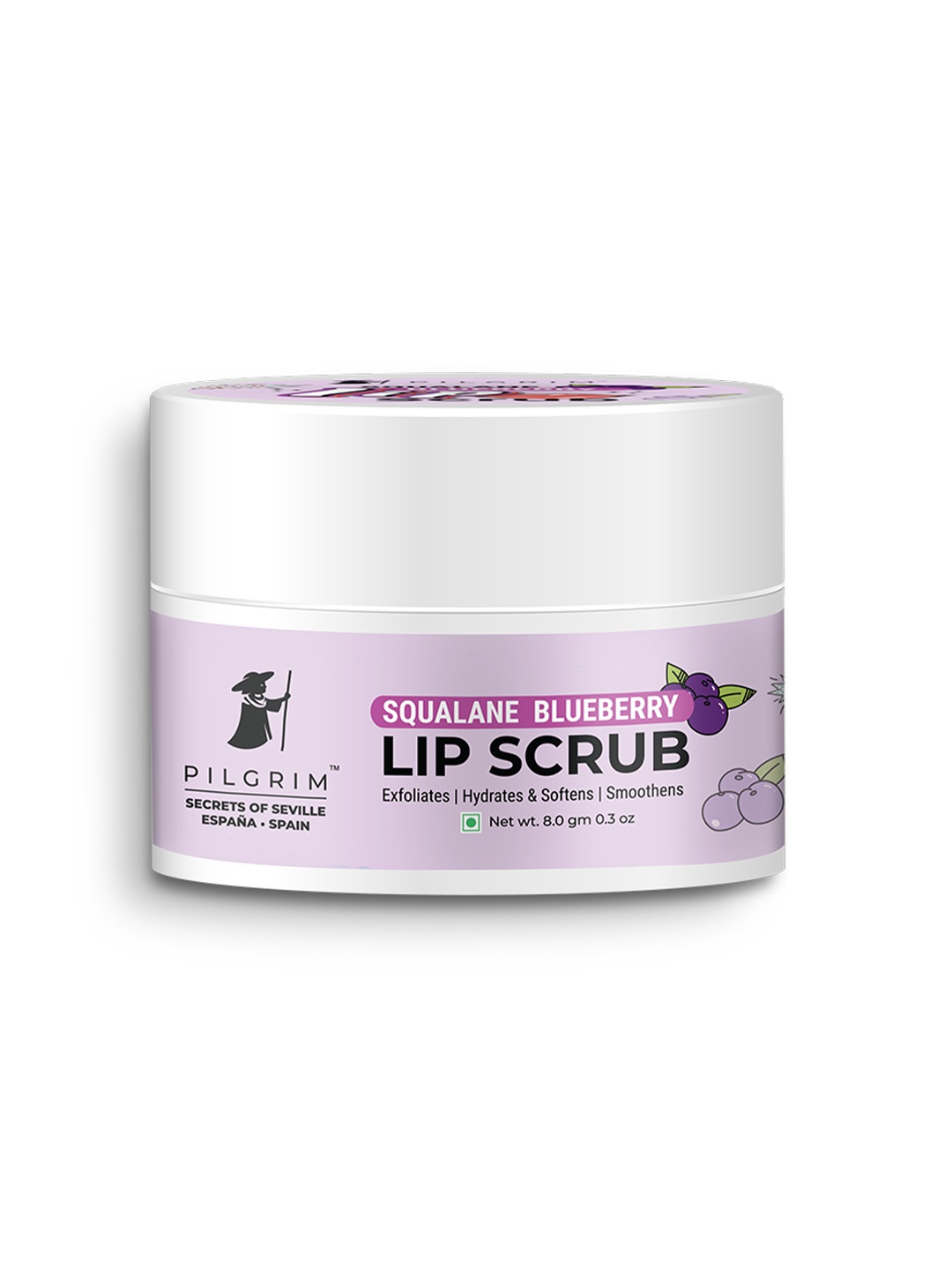 

Pilgrim Blueberry Gently Exfoliating Lip Scrub with Shea Butter for Soft & Smooth Lips 8 g, Pink