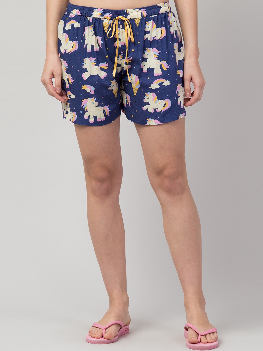 

Hive91 Women Blue Floral Printed Shorts