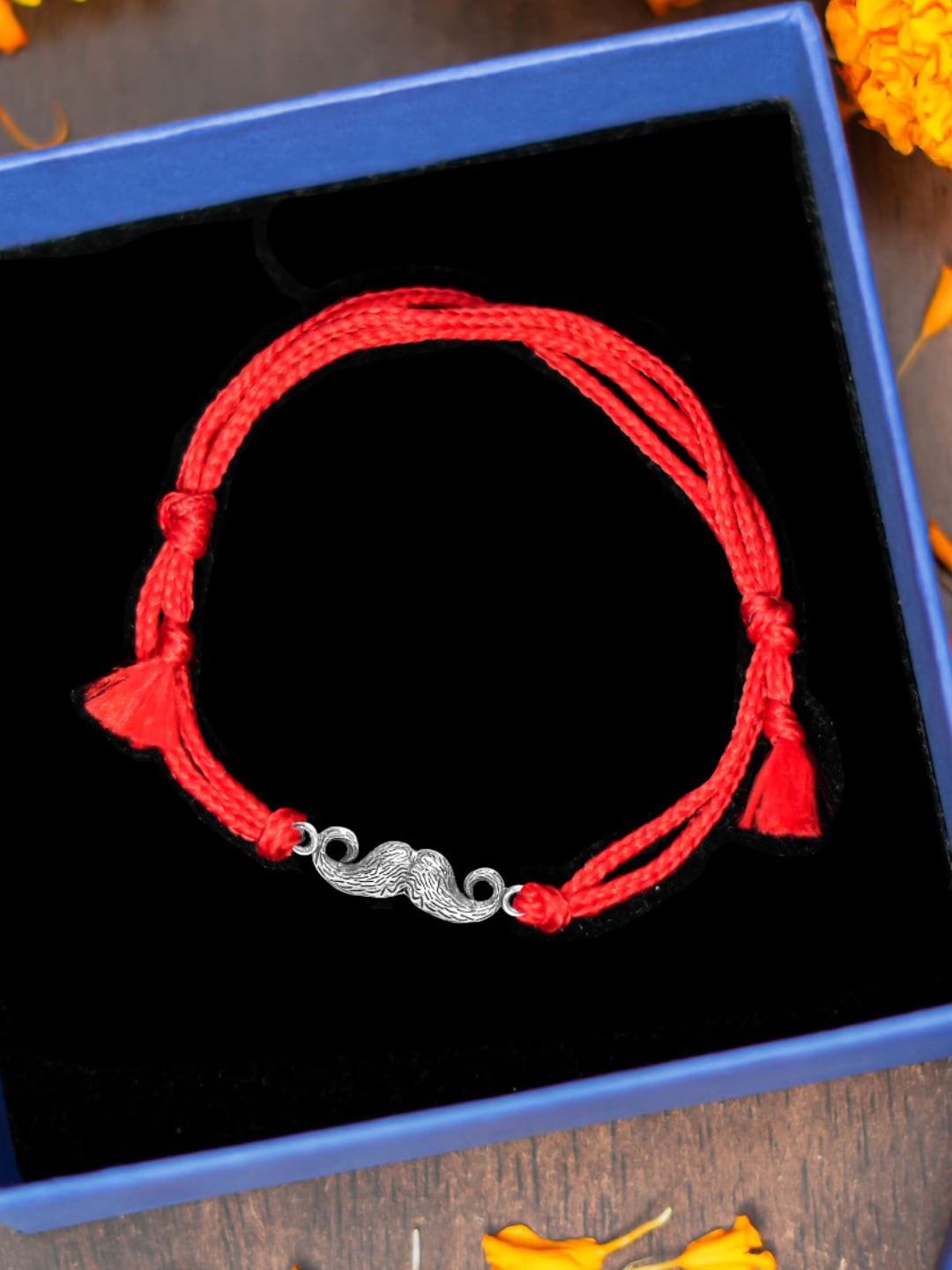 

Meenakari Heritage Jewellery Men Sterling Silver Mustache Bracelet Rakhi