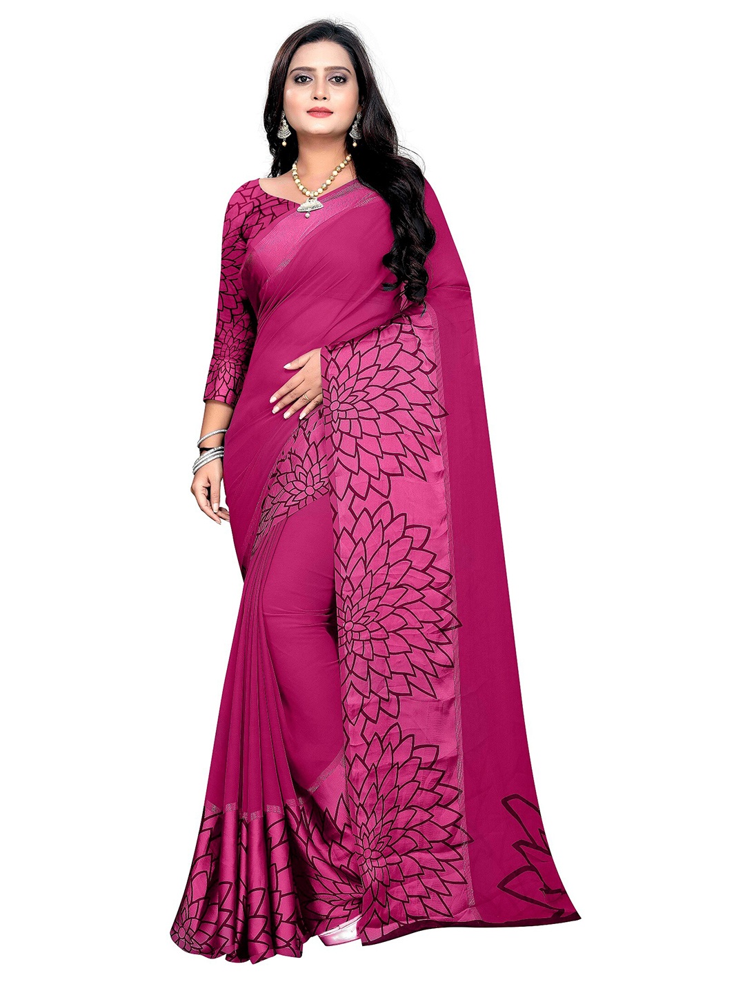 

MM Venture Purple Satin Mangalagiri Saree