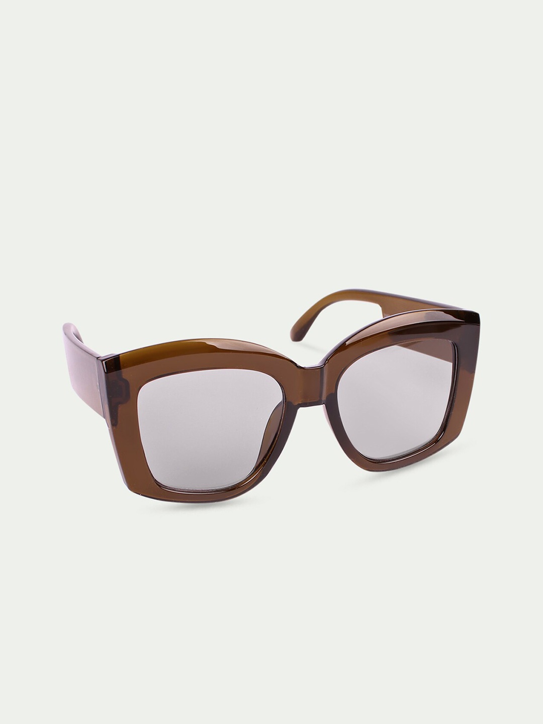 

QUIRKY Unisex Grey Lens & Brown Oversized Sunglasses with UV Protected Lens