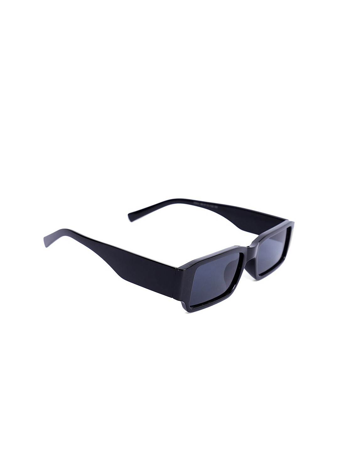 

QUIRKY Unisex Black Lens & Black Rectangle Sunglasses with UV Protected Lens