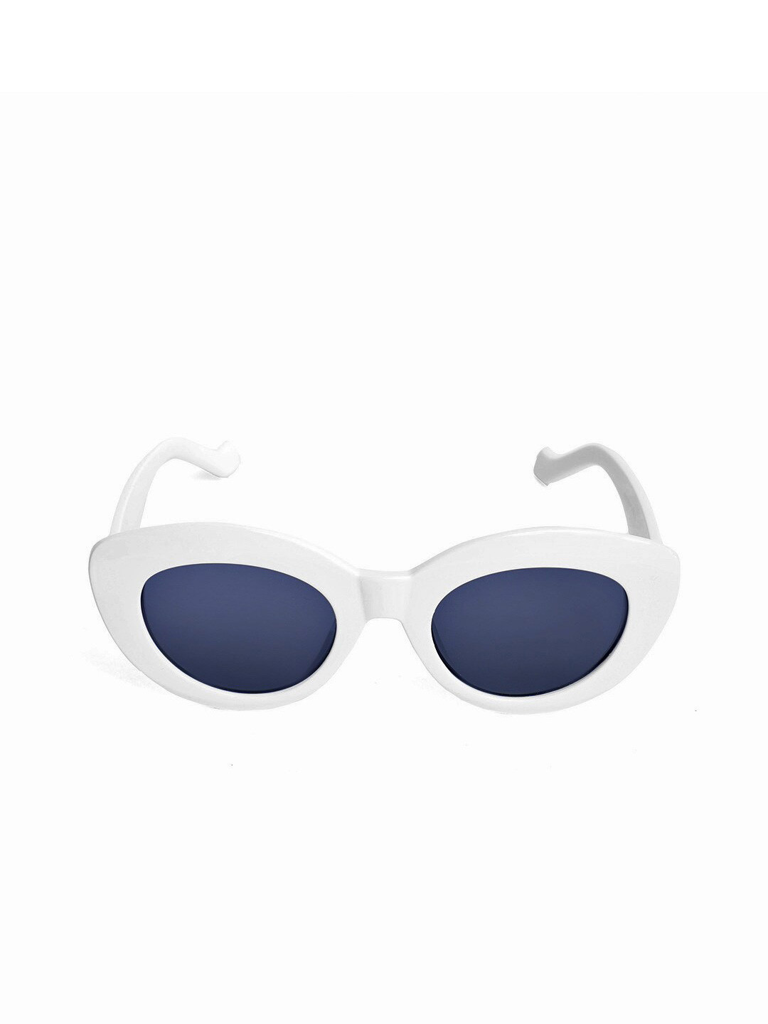 

QUIRKY Unisex Black Lens & White Cateye Sunglasses with UV Protected Lens