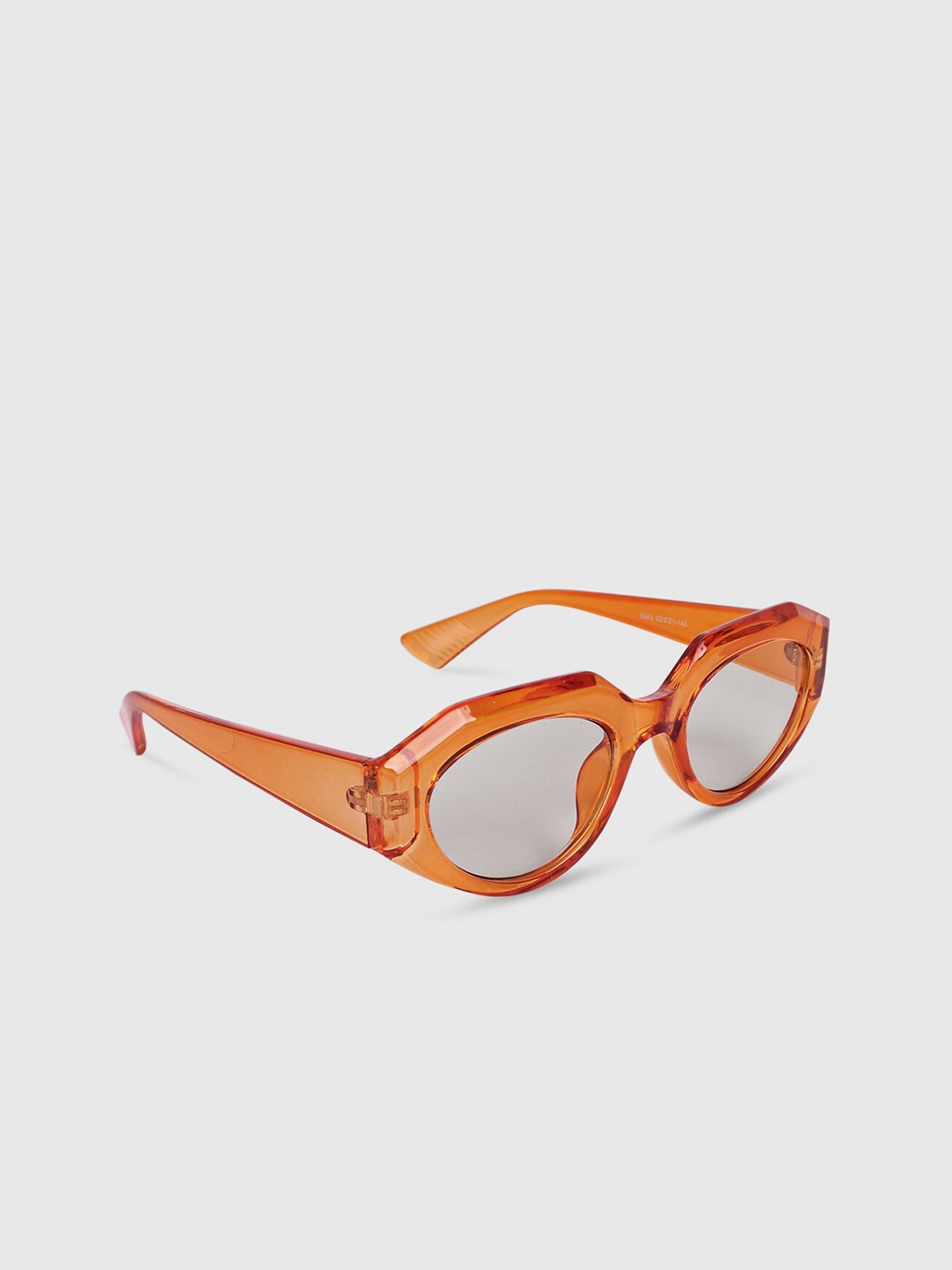 

QUIRKY Unisex Grey Lens & Orange Oval Sunglasses with UV Protected Lens QKY004B-Grey