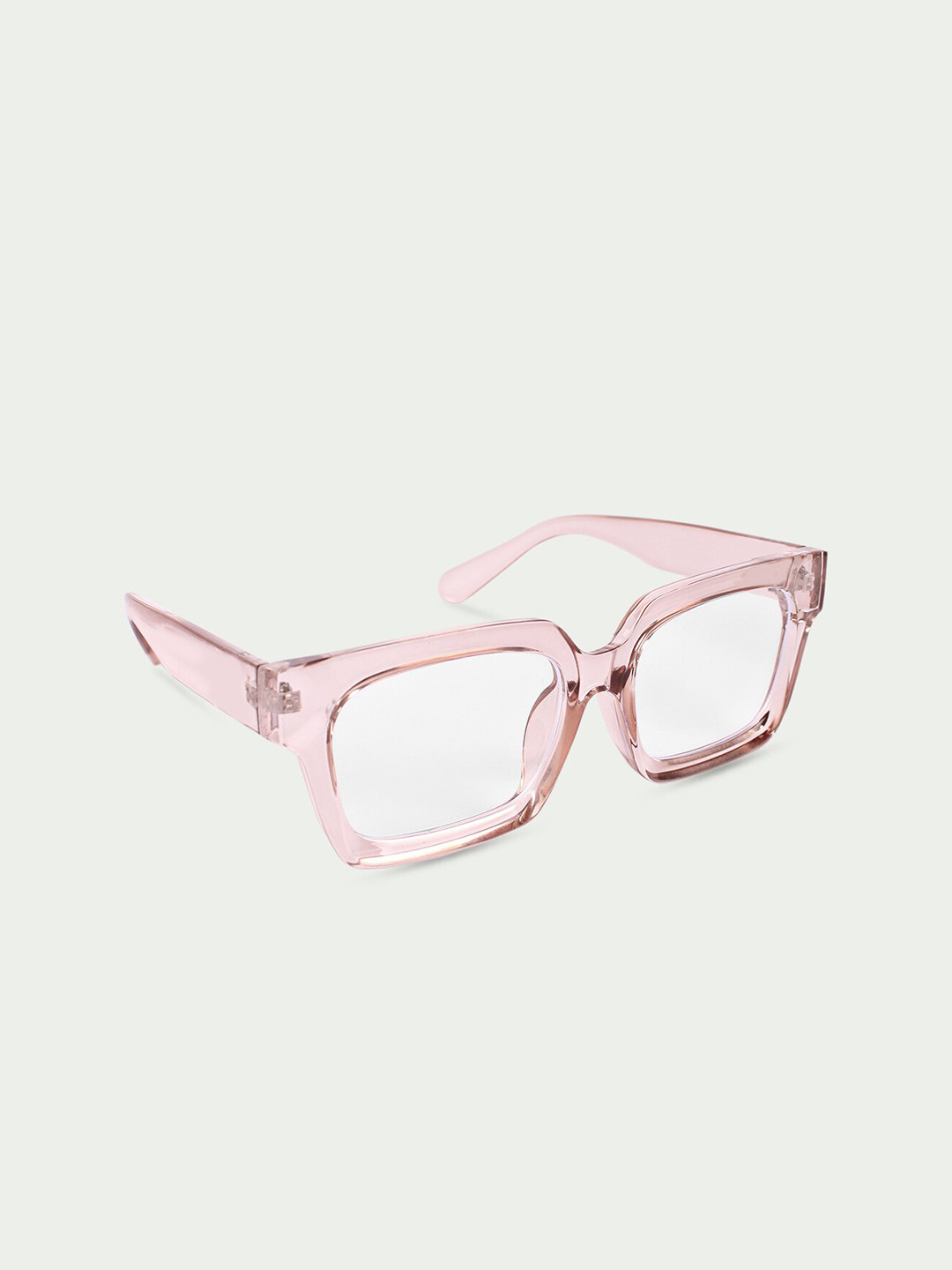 

QUIRKY Unisex Clear Lens & Pink Square Sunglasses with UV Protected Lens QKY005D-Transparent