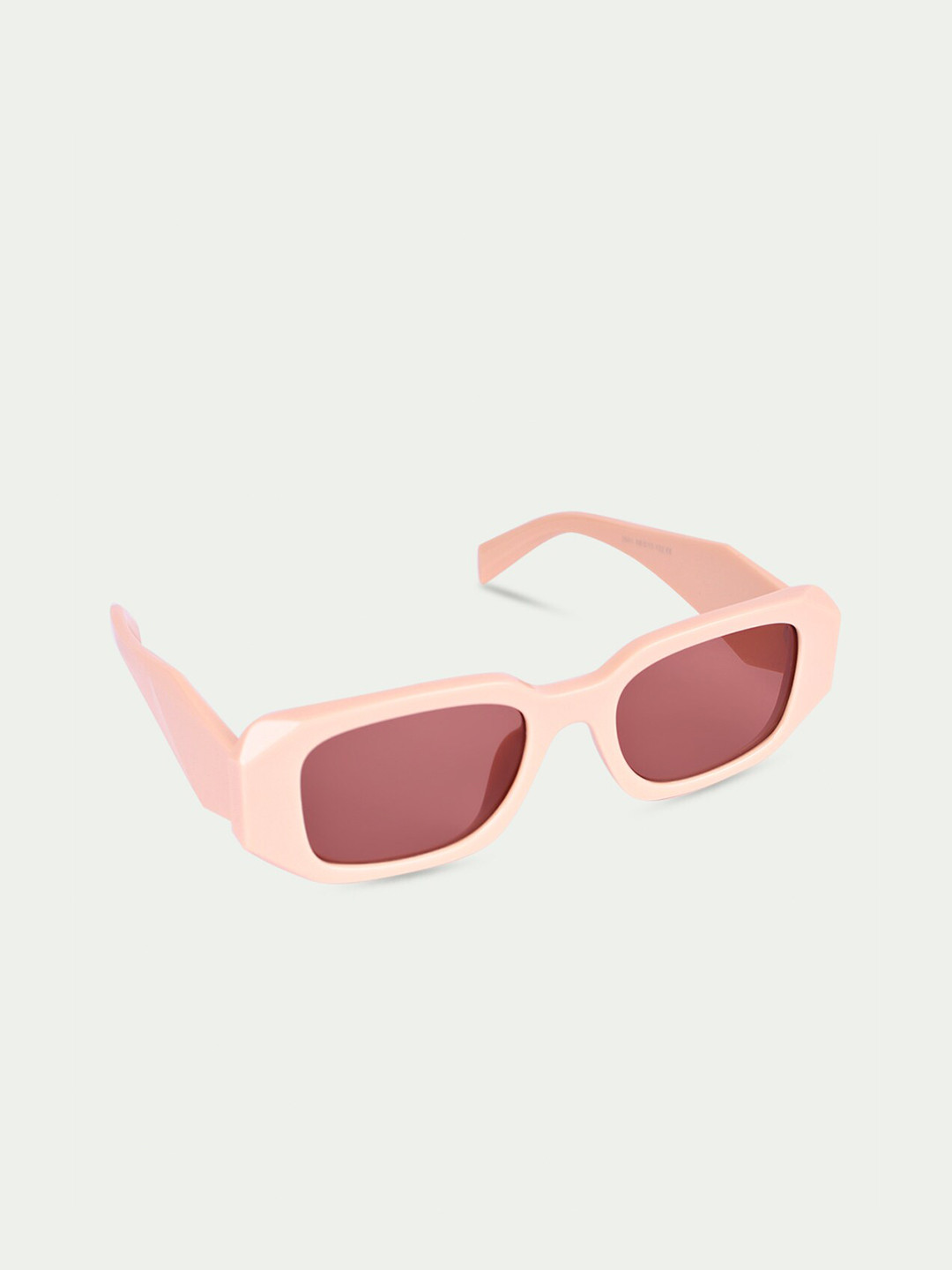 

QUIRKY Unisex Brown Lens & Pink Rectangle Sunglasses with UV Protected Lens