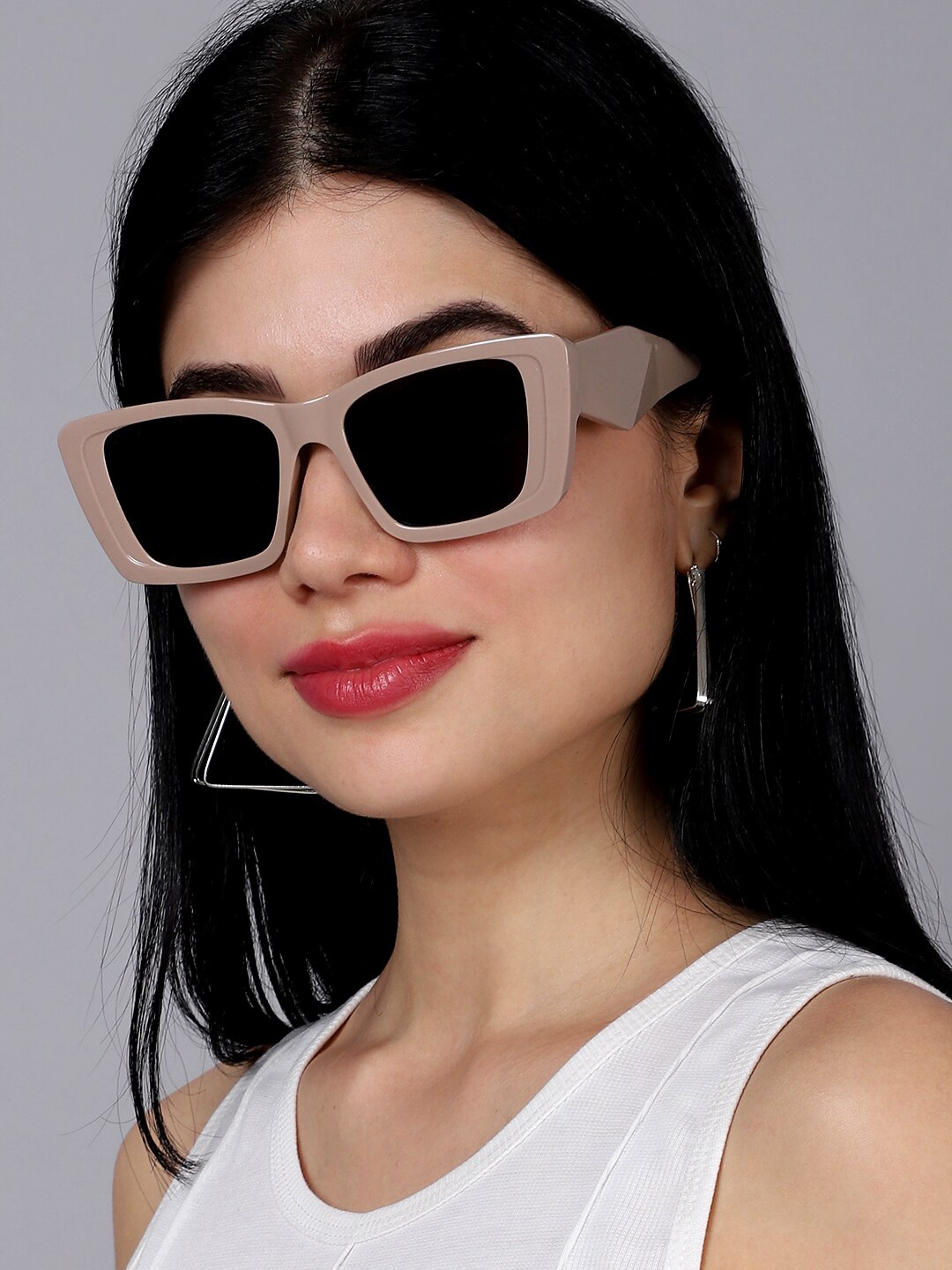 

QUIRKY Unisex Black Lens & Pink Square Sunglasses with UV Protected Lens