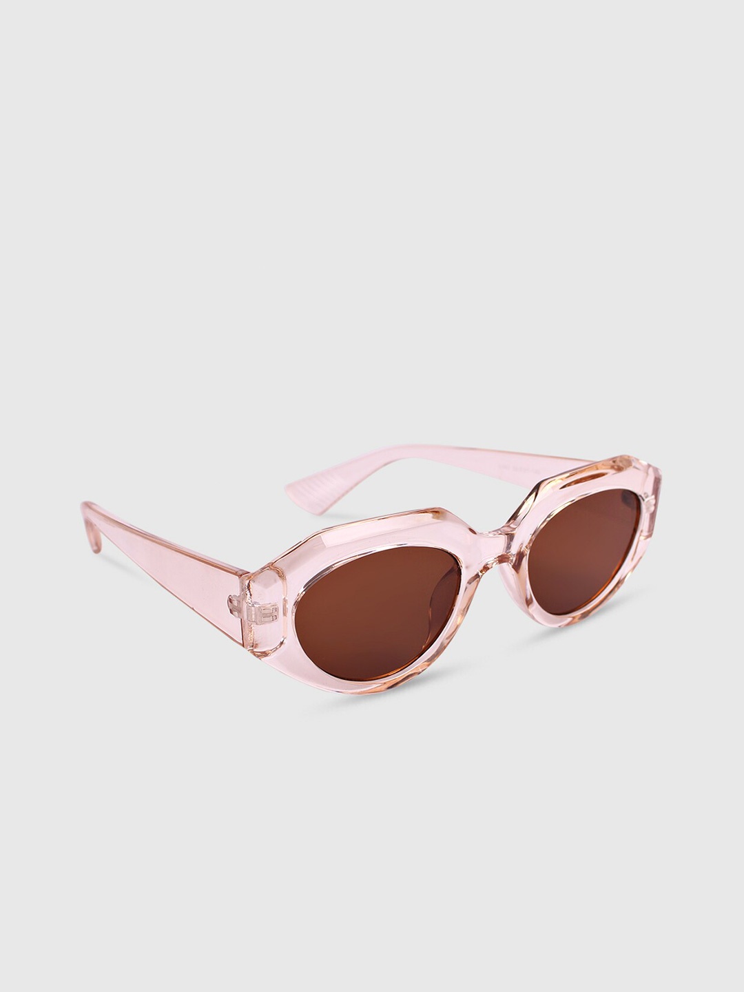 

QUIRKY Unisex Brown Lens & Pink Oval Sunglasses with UV Protected Lens QKY004D