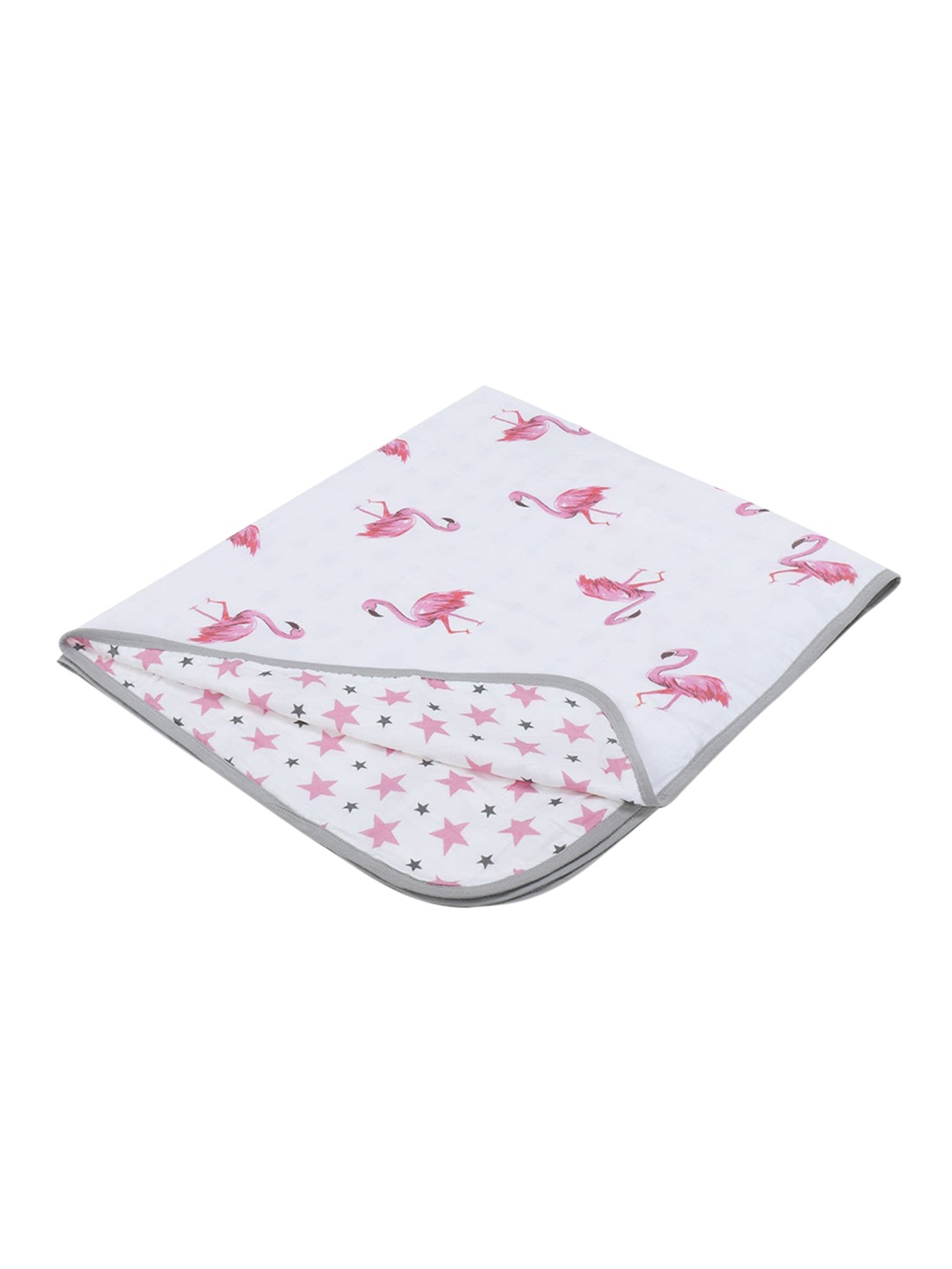 

haus & kinder Pink & White Geometric AC Room 150 GSM Single Bed Blanket