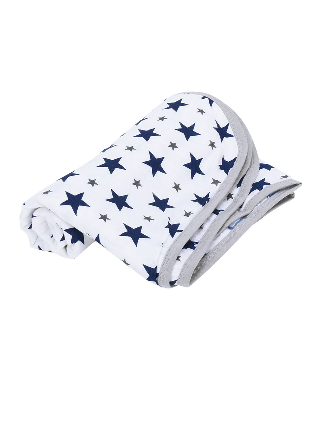 

haus & kinder White and Blue Baby Navy Blue Blanket