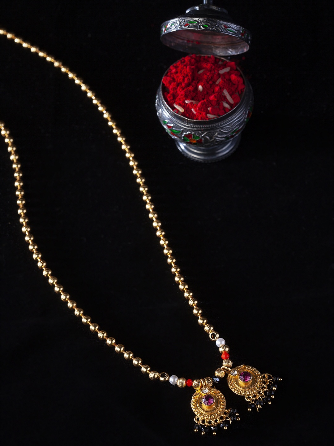 

PANASH Gold-Toned & White Brass Gold-Plated Handcrafted Necklace