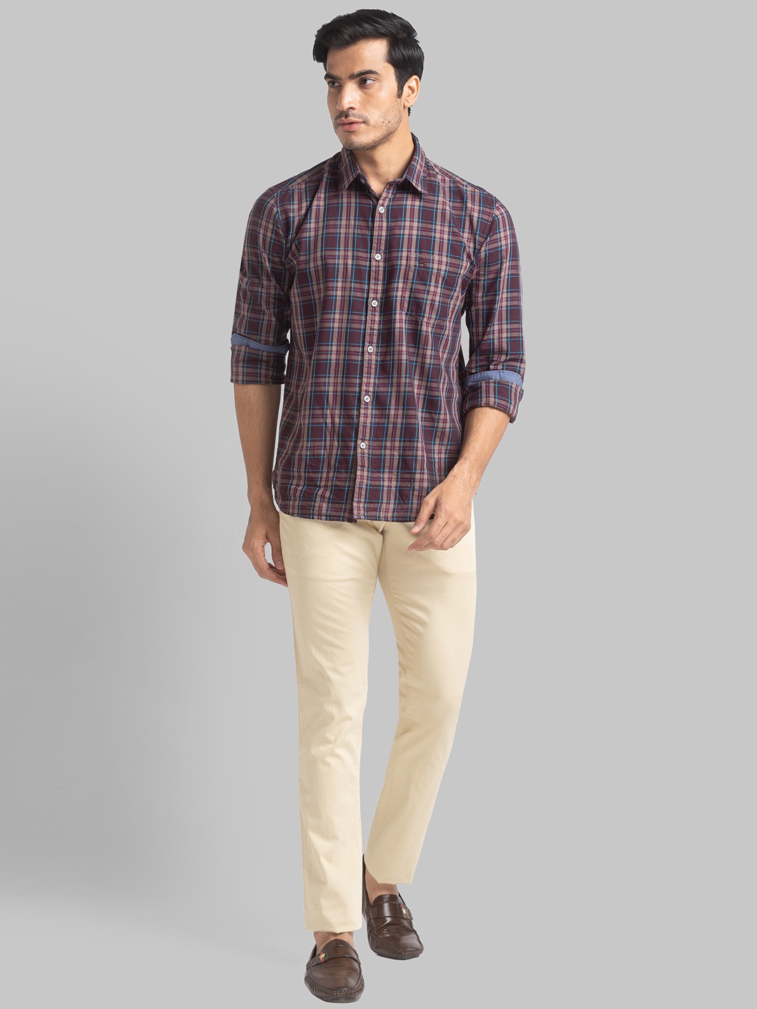 

Parx Men Beige Tapered Fit Trousers