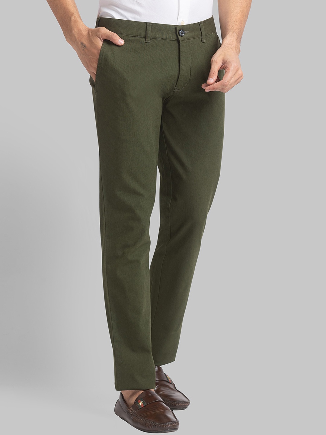 

Parx Men Green Slim Fit Trousers