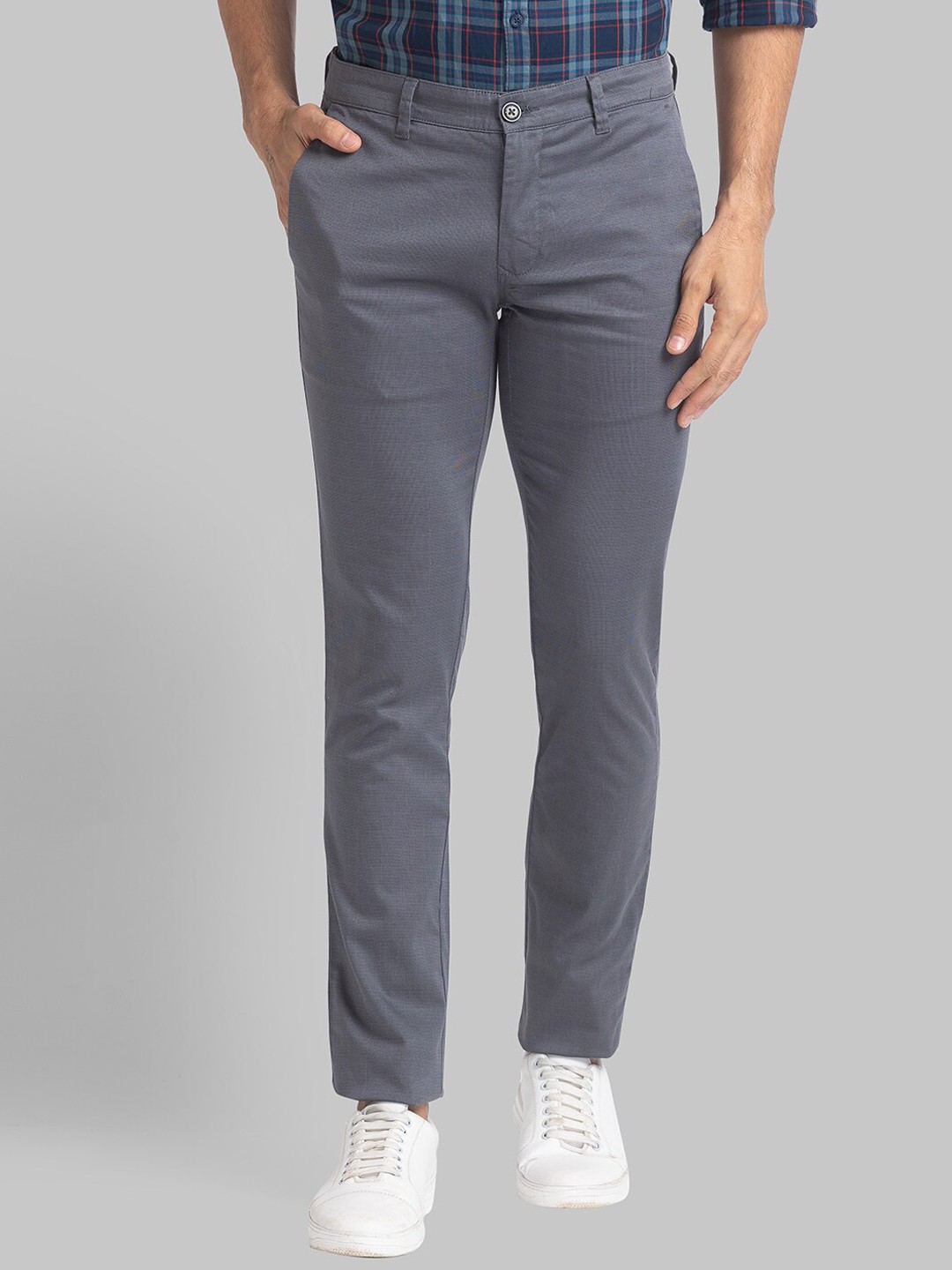 

Parx Men Grey Slim Fit Trousers