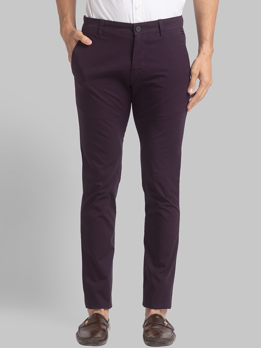 

Parx Men Violet Slim Fit Trousers