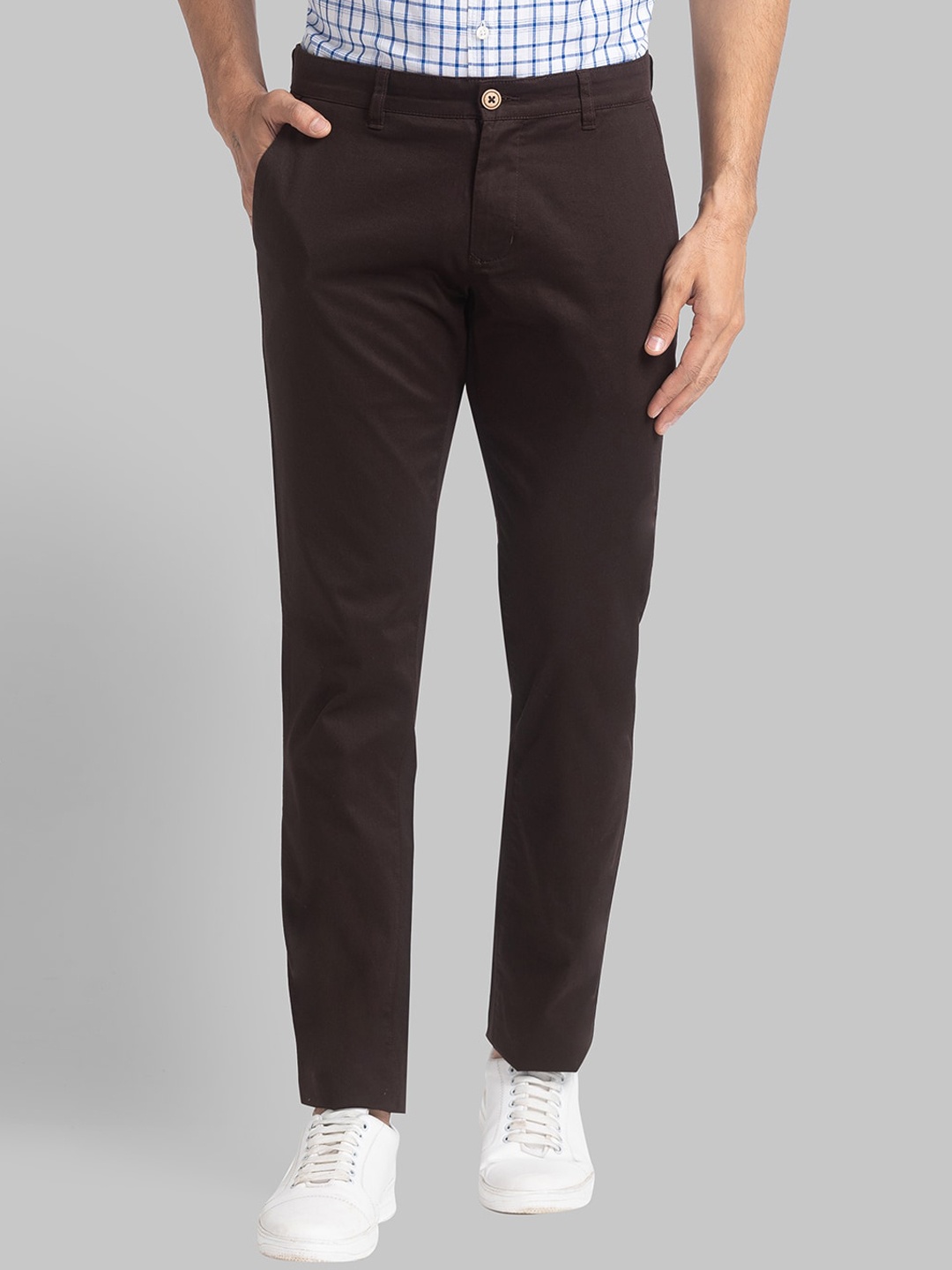 

Parx Men Brown Tapered Fit Chinos Trousers