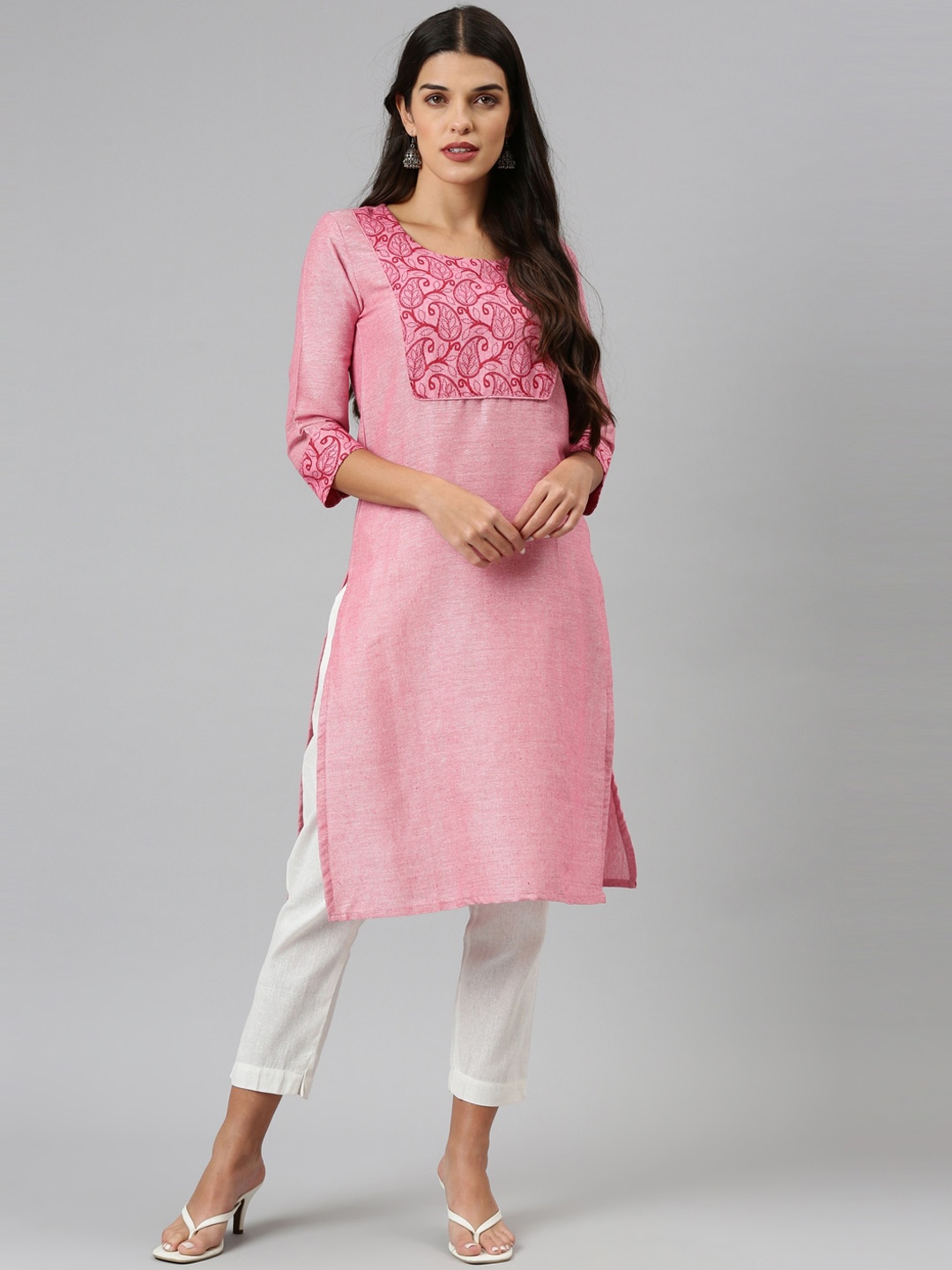

Marcia Women Pink Yoke Design Kurta