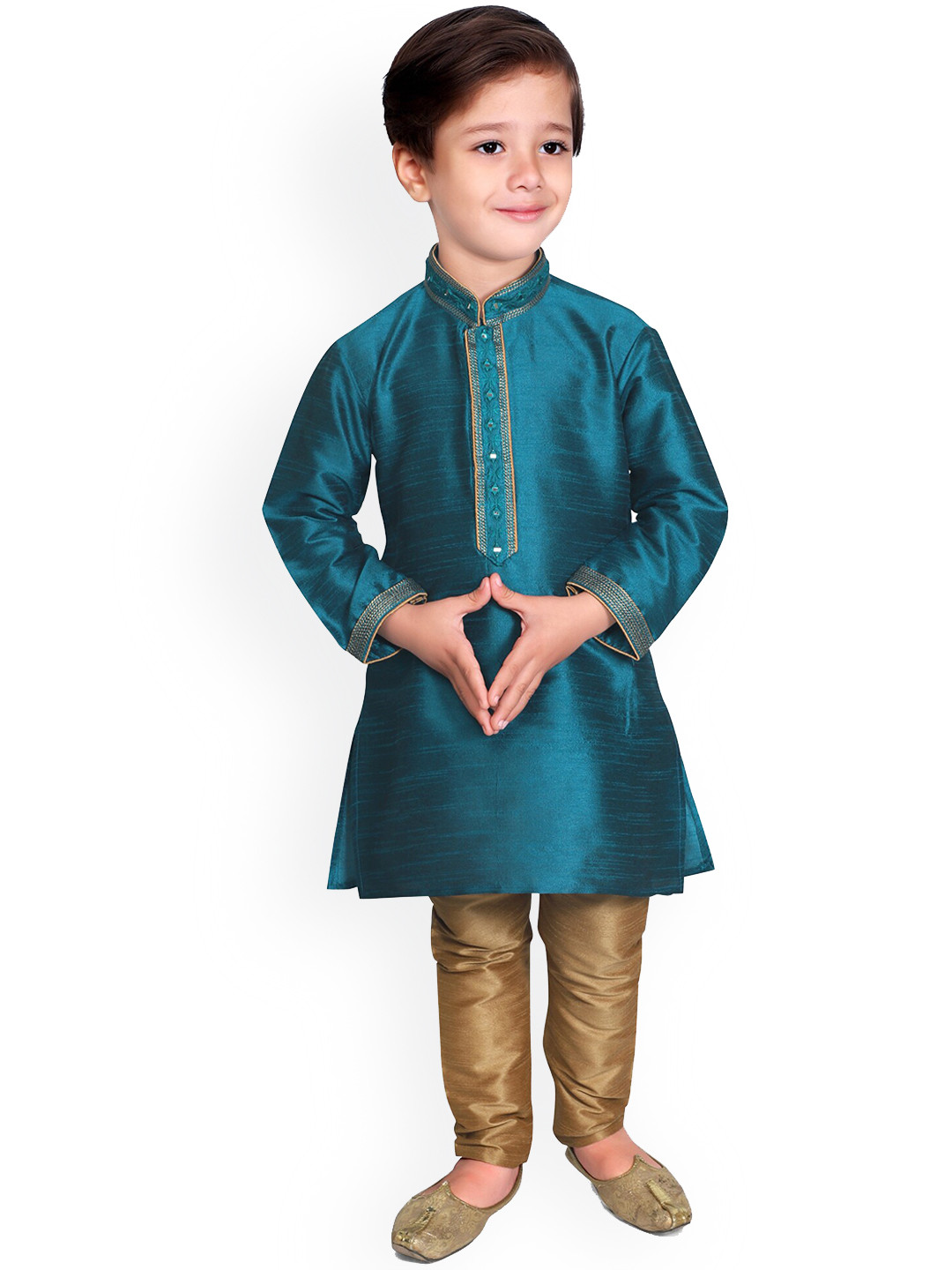 

KIDS FARM Boys Blue Morpich Kurta Pyjama Set