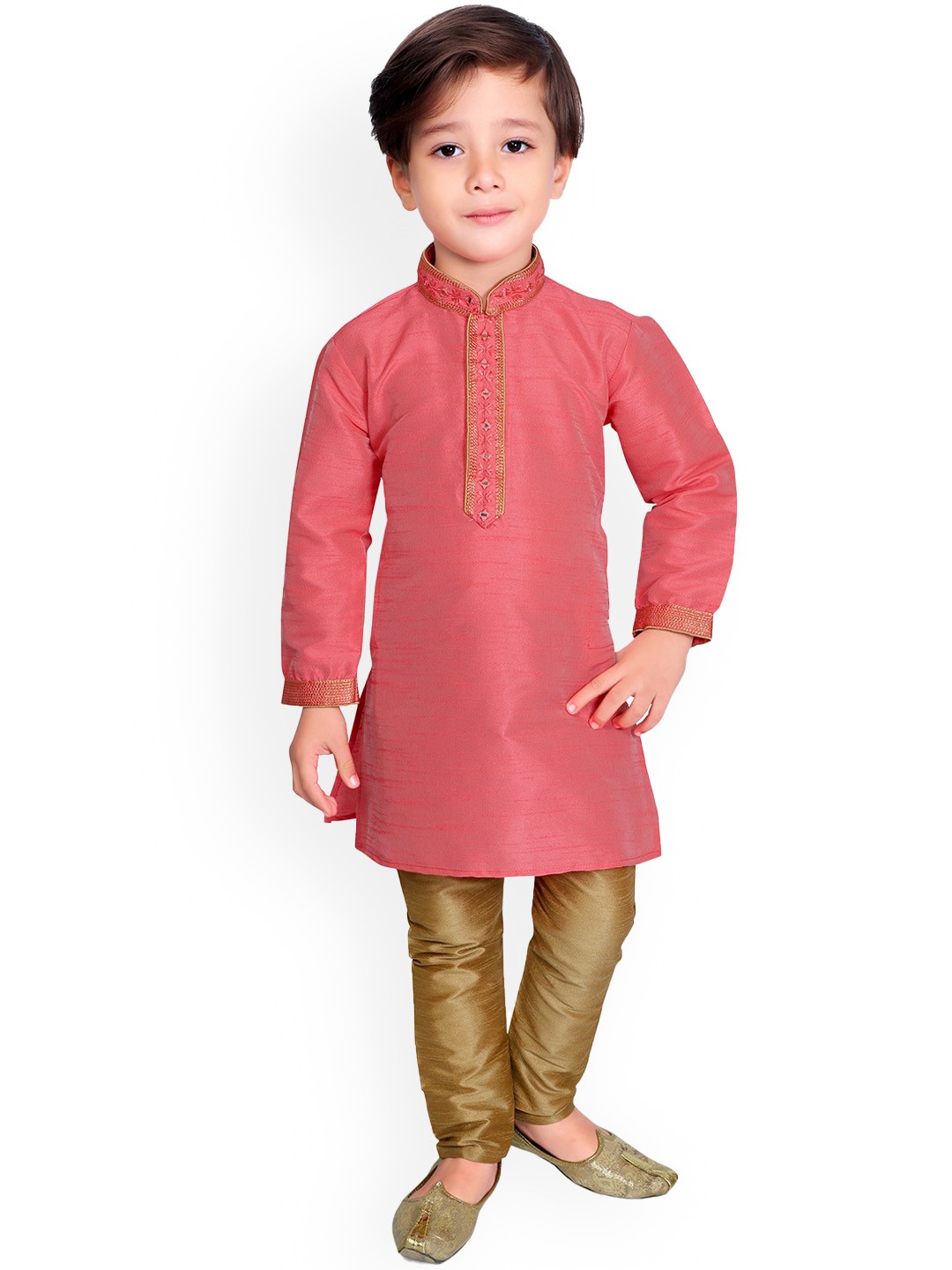 

KIDS FARM Boys Dark Pink Kurta With Pyjamas Set