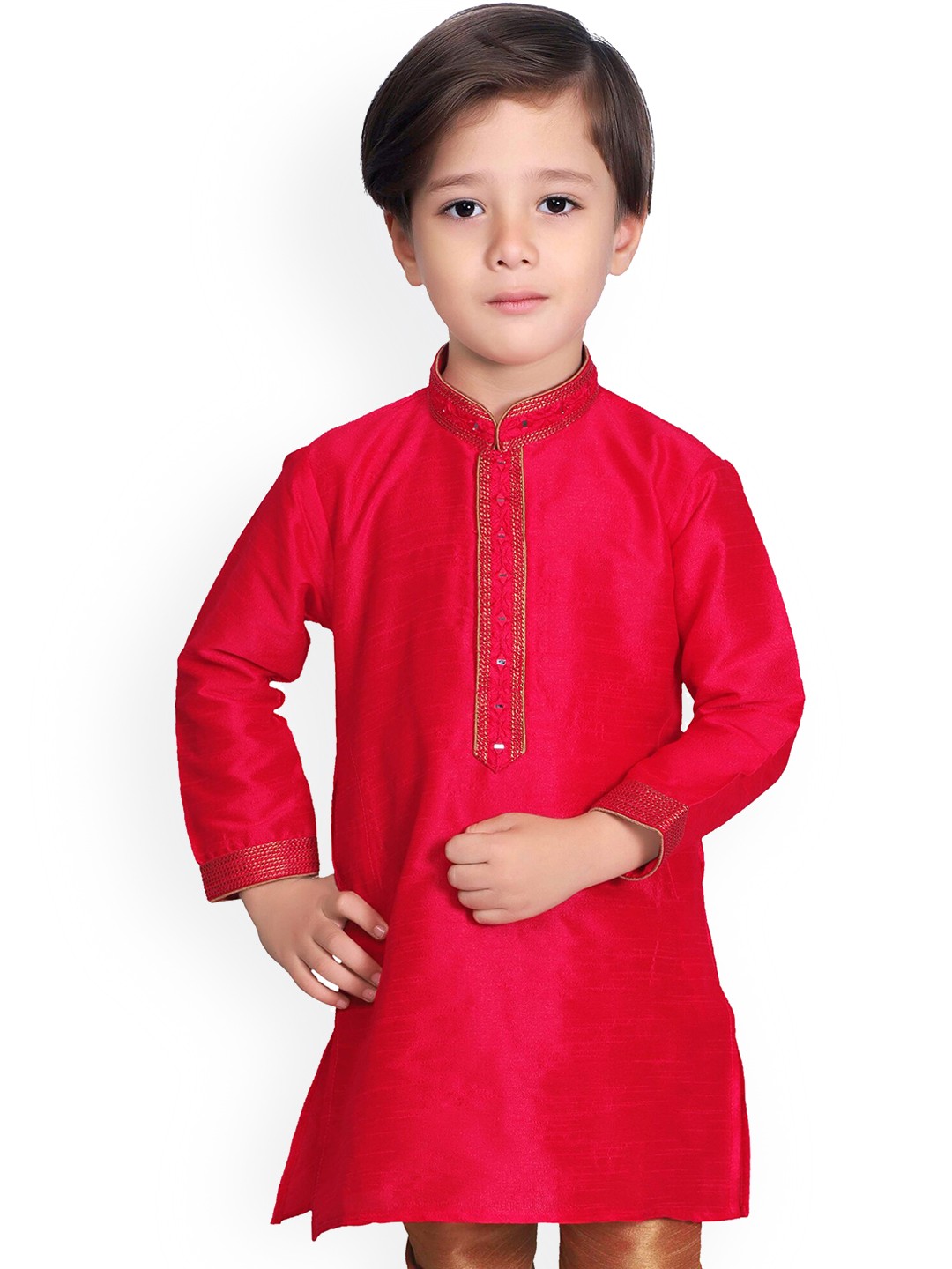 

KIDS FARM Boys Red Kurta with Churidar