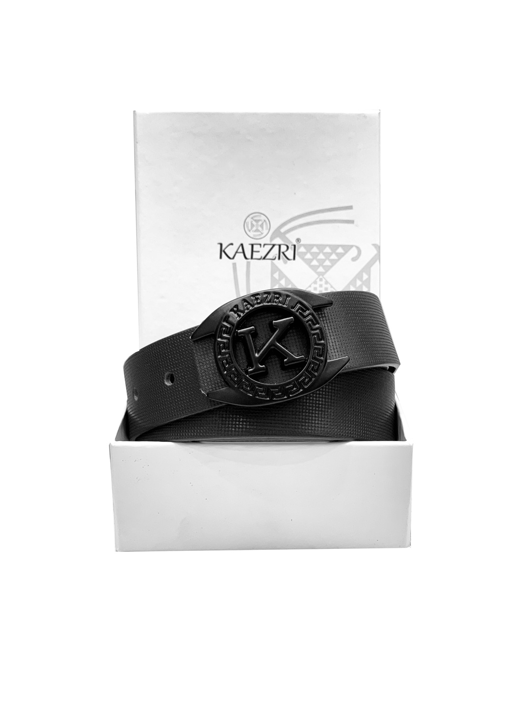 

KAEZRI Men Black formal leather Belts