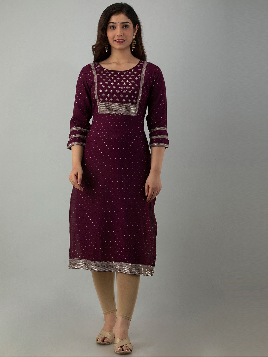 

Charu Women Violet Straight Kurta