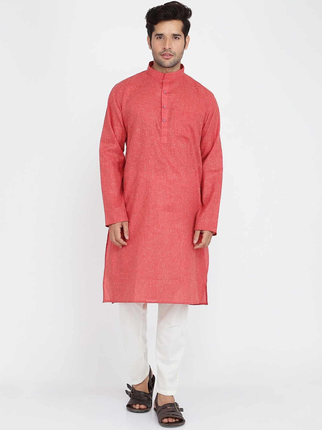 

ROYAL KURTA Men Maroon Pure Cotton Kurta with Pyjamas