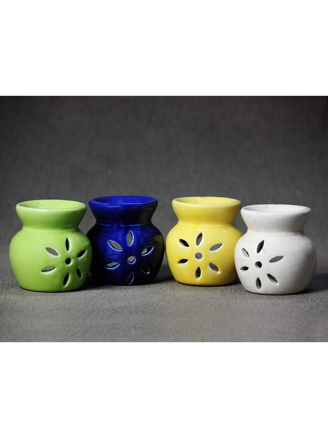 

Brahmz Set of 4 Ceramic Aroma Oil Diffuser Burners, Blue