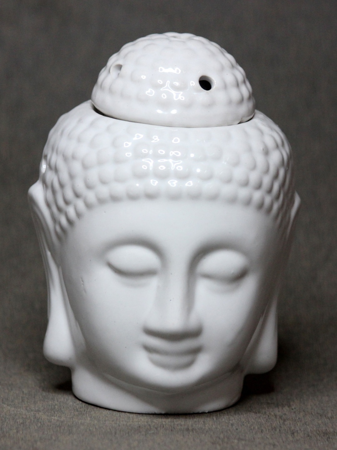 

Brahmz White Ceramic Buddha Head Aroma Oil Diffuser
