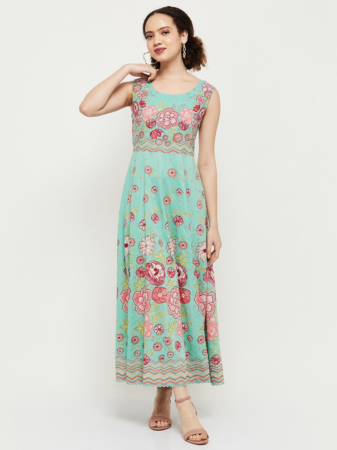 

Max Teal Floral Maxi Dress